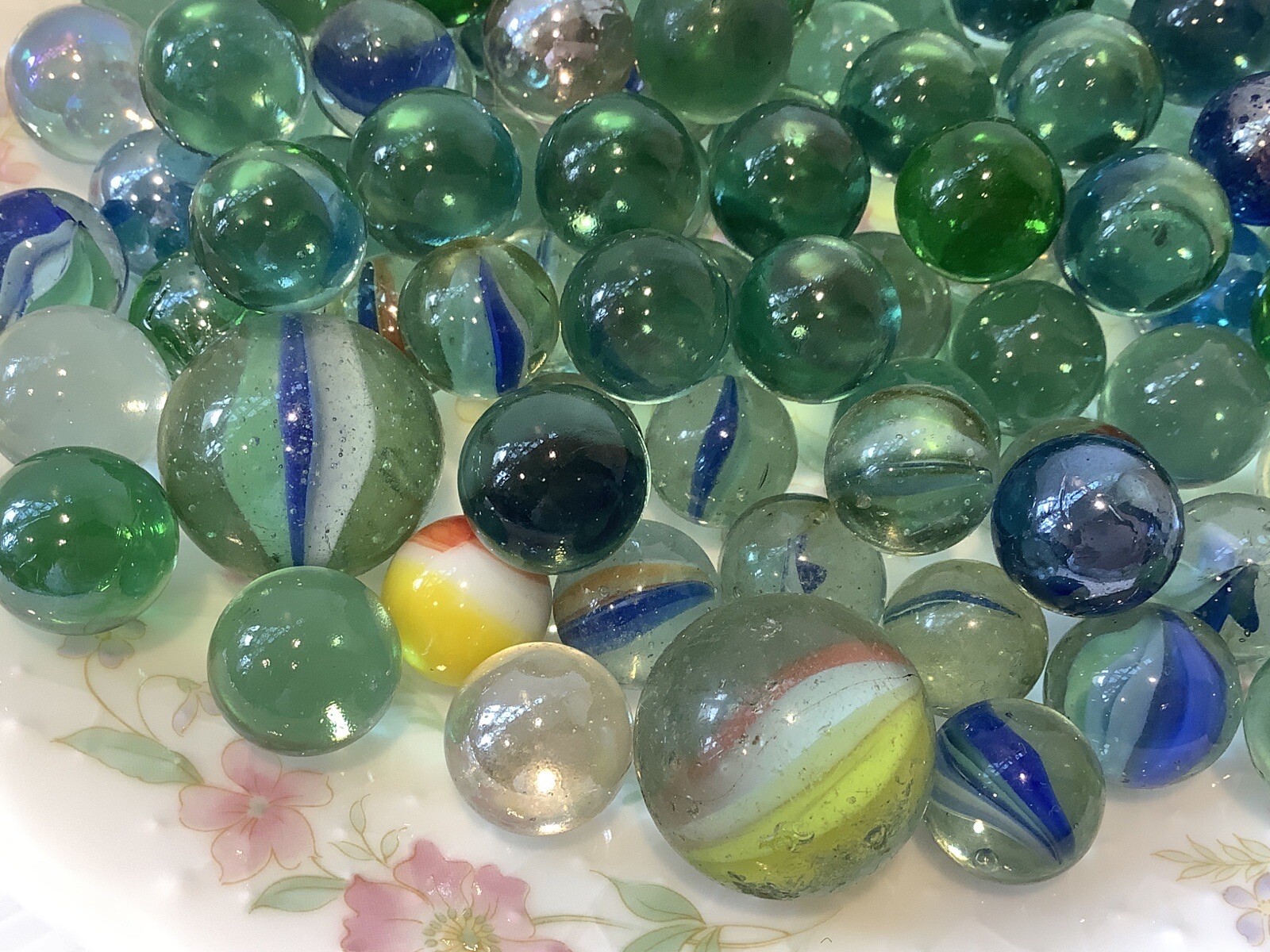 Marbles Glass In Large Vintage Coffee Glass Jar Lot 2 Toys Tom Bowlers