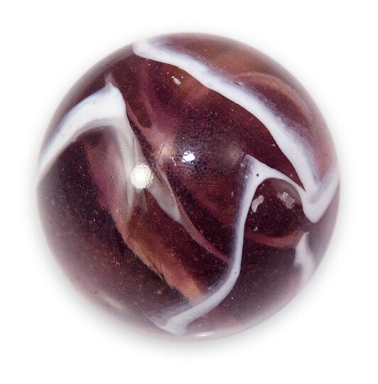 25mm Pack of 5 Octopus 1″ Shooter Glass Mega Marbles Vacor Purple w White Swirls