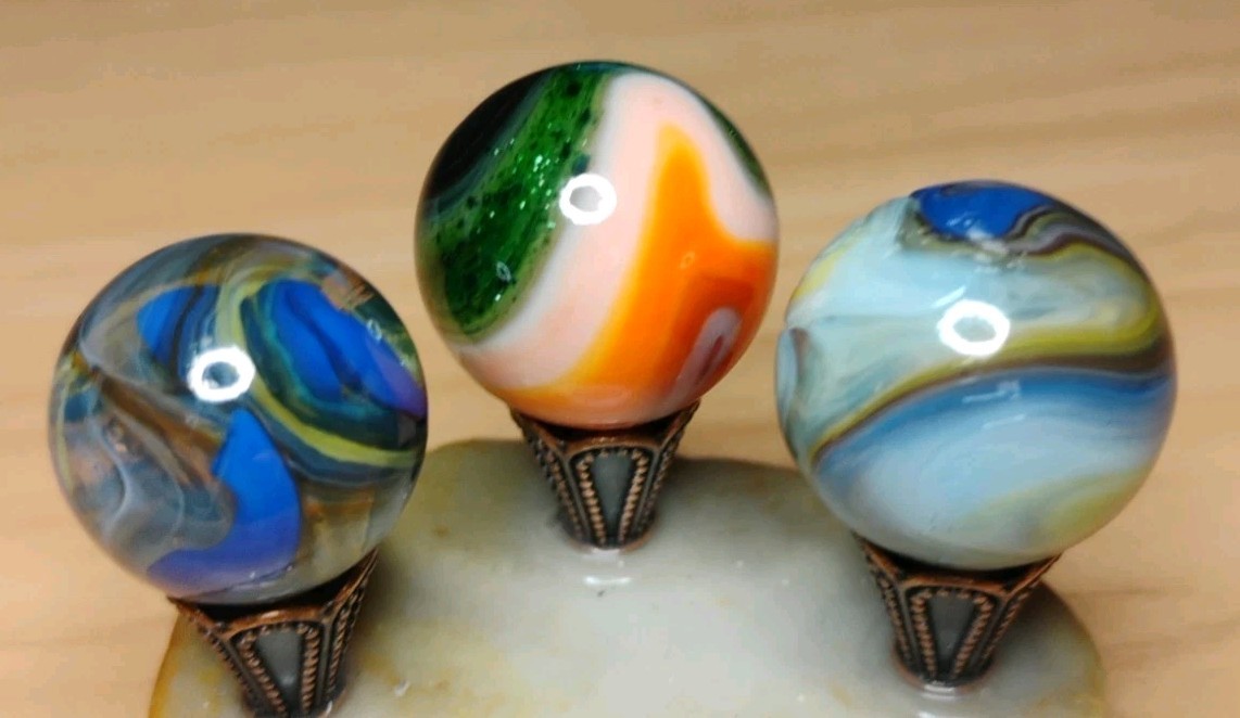 .73″-.67″ JABO/D.A.S. MARBLES LOT 🔥 AV. -SWIRL TOYS MINT-/NM