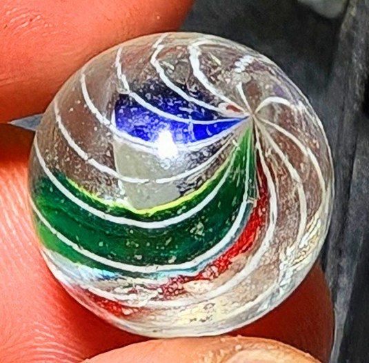 21/32″ Early Precision Caged Bold Coloured Triple Divided Core German Marbles MM