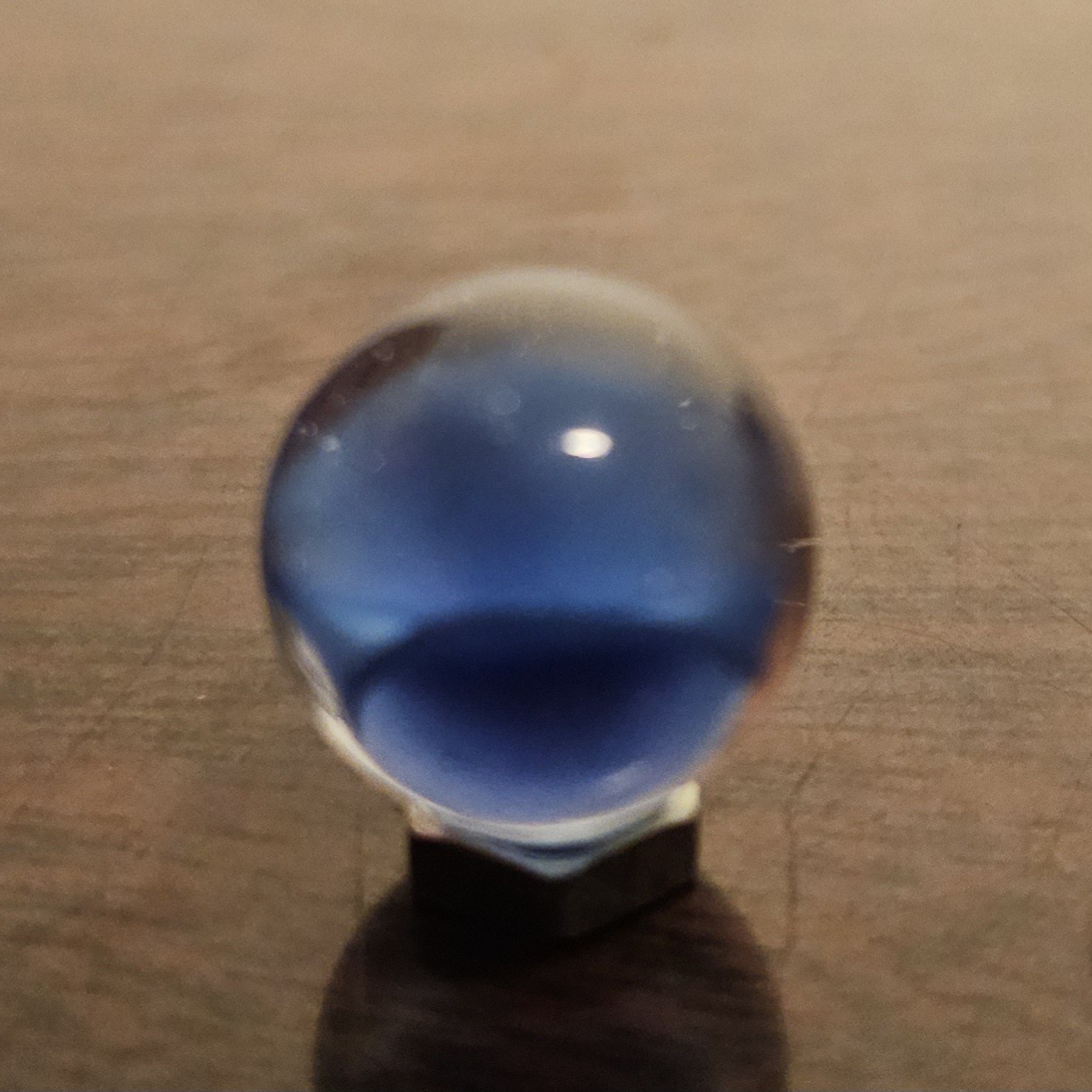 Vintage CE Bogard 4-Lobe Collapsed Floppy Hybrid Blue Clear O.593″ Marble
