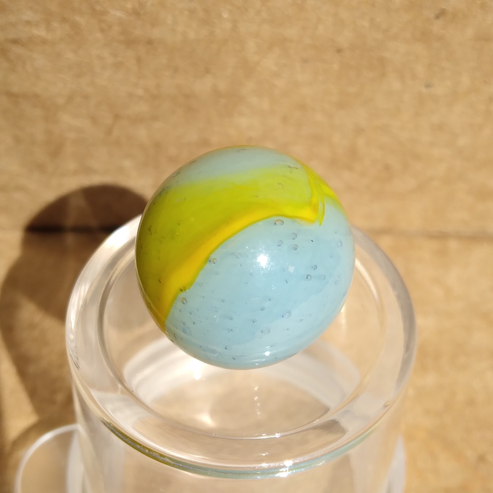 .62″ Vintage Ribbon Marble- Seedy Blue Yellow- Kokomo Peltier