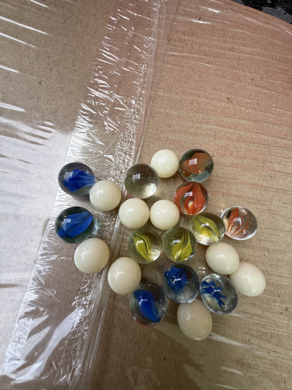 Lot of Glass Marbles Assorted Colors Swirl Cat Eye Opaque