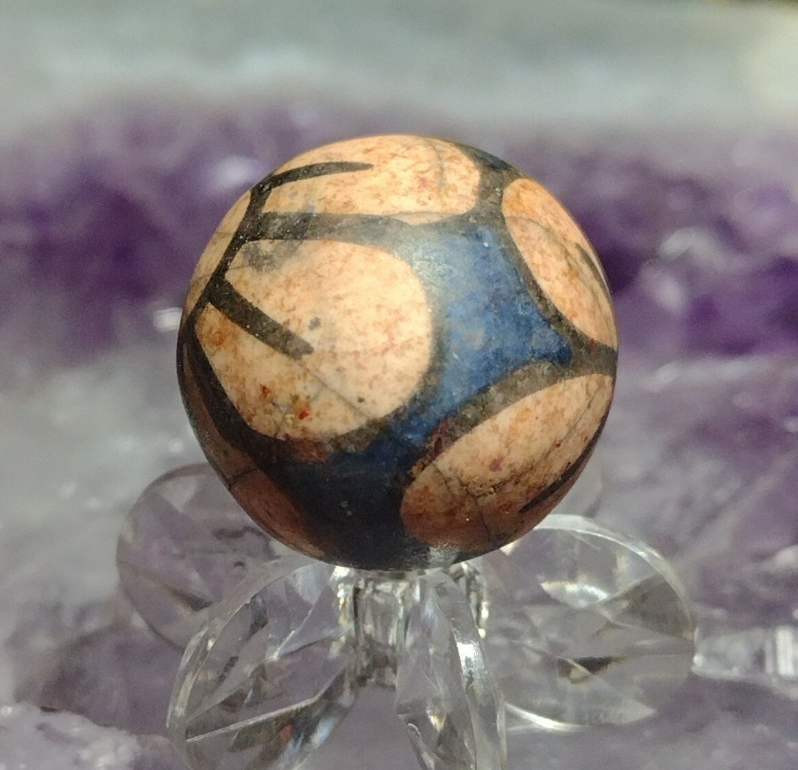 .70″ FLOWERS-HAND PAINTED MARBLES – NM LOOK