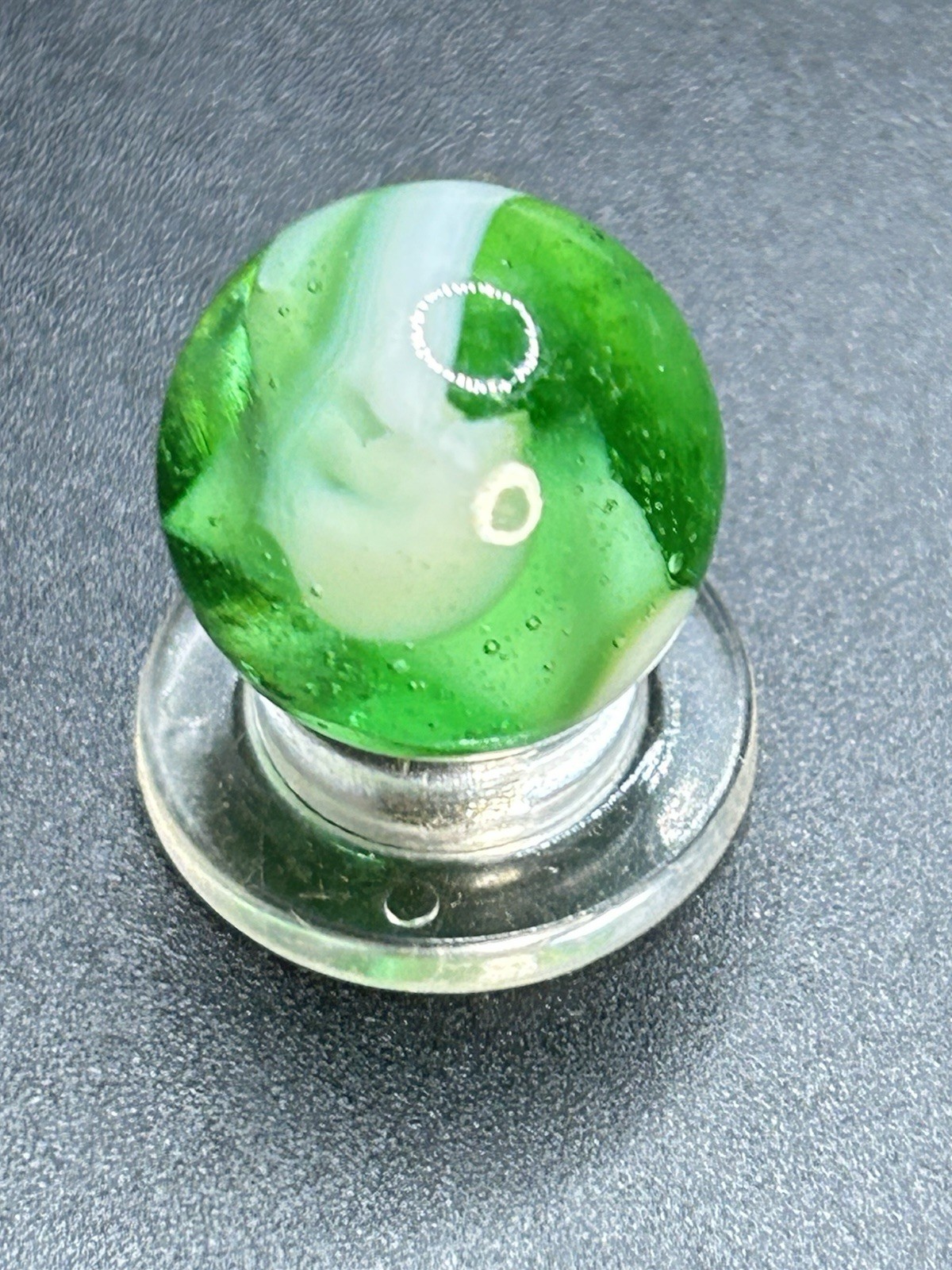Vintage Davis Marble Works UV Active Swirl Marble 0.629”