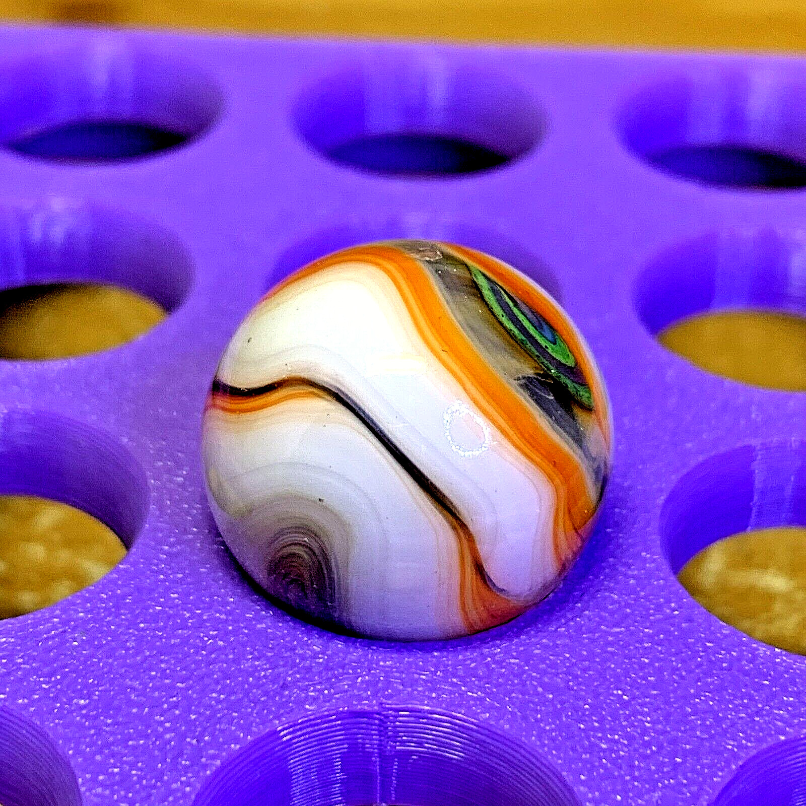 DAS/JABO/WV ORANGE FLAMES ! PSYCHEDELIC SWIRLS BANNED SHOOTER .72″ 9B/23