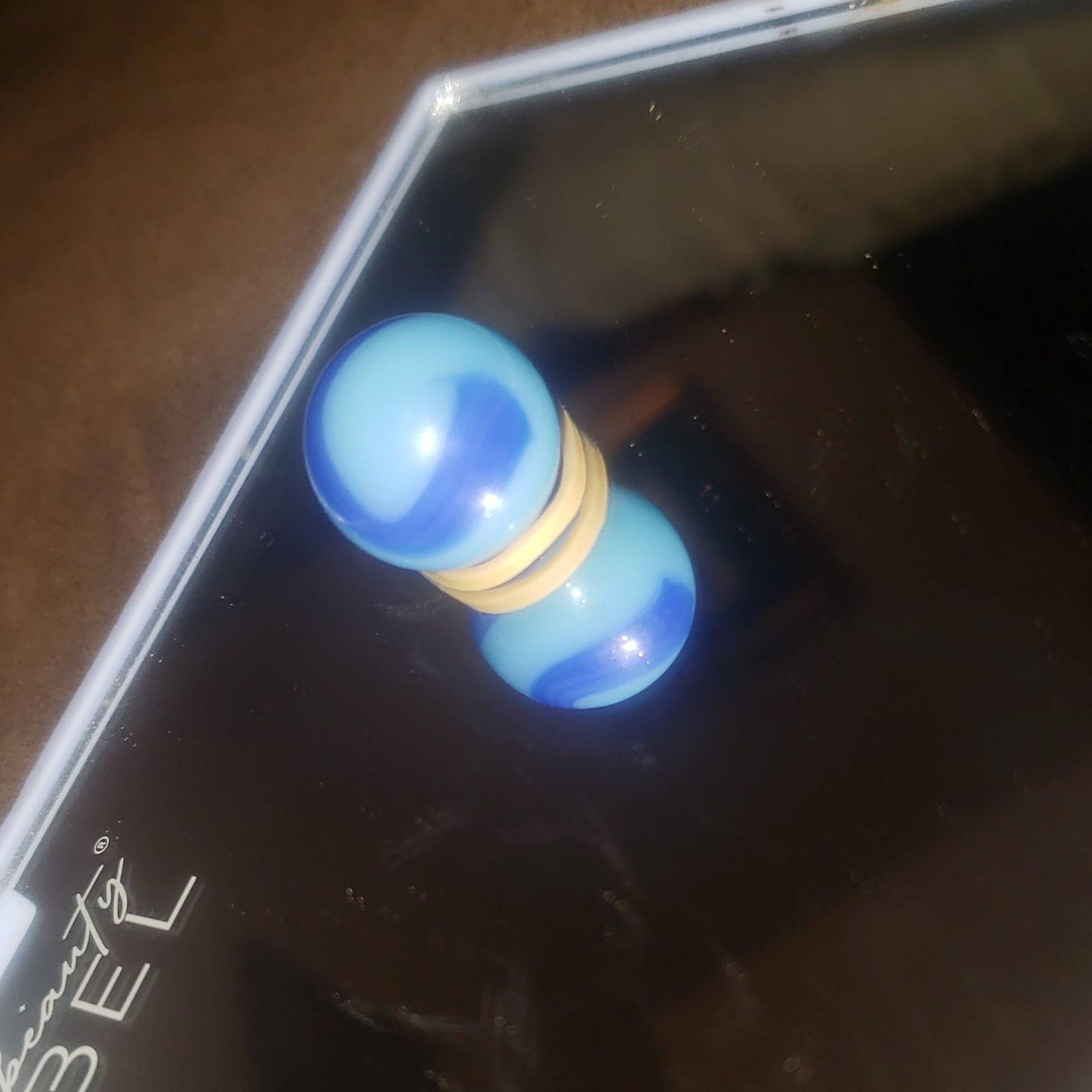 robin egg blue corkscrew marble