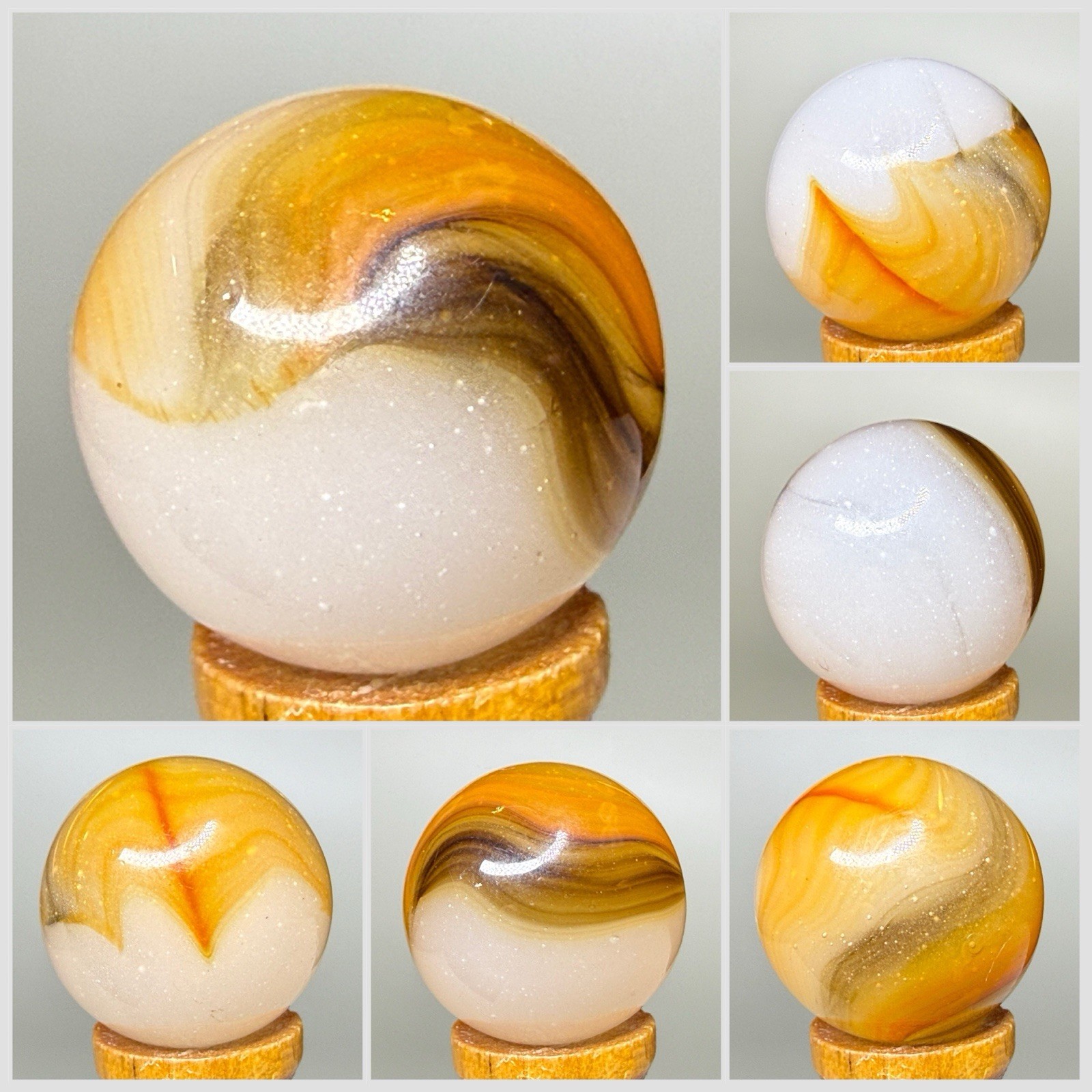 Akro Agate Multi Colored 1/2 Corkscrew Marble .64” NM