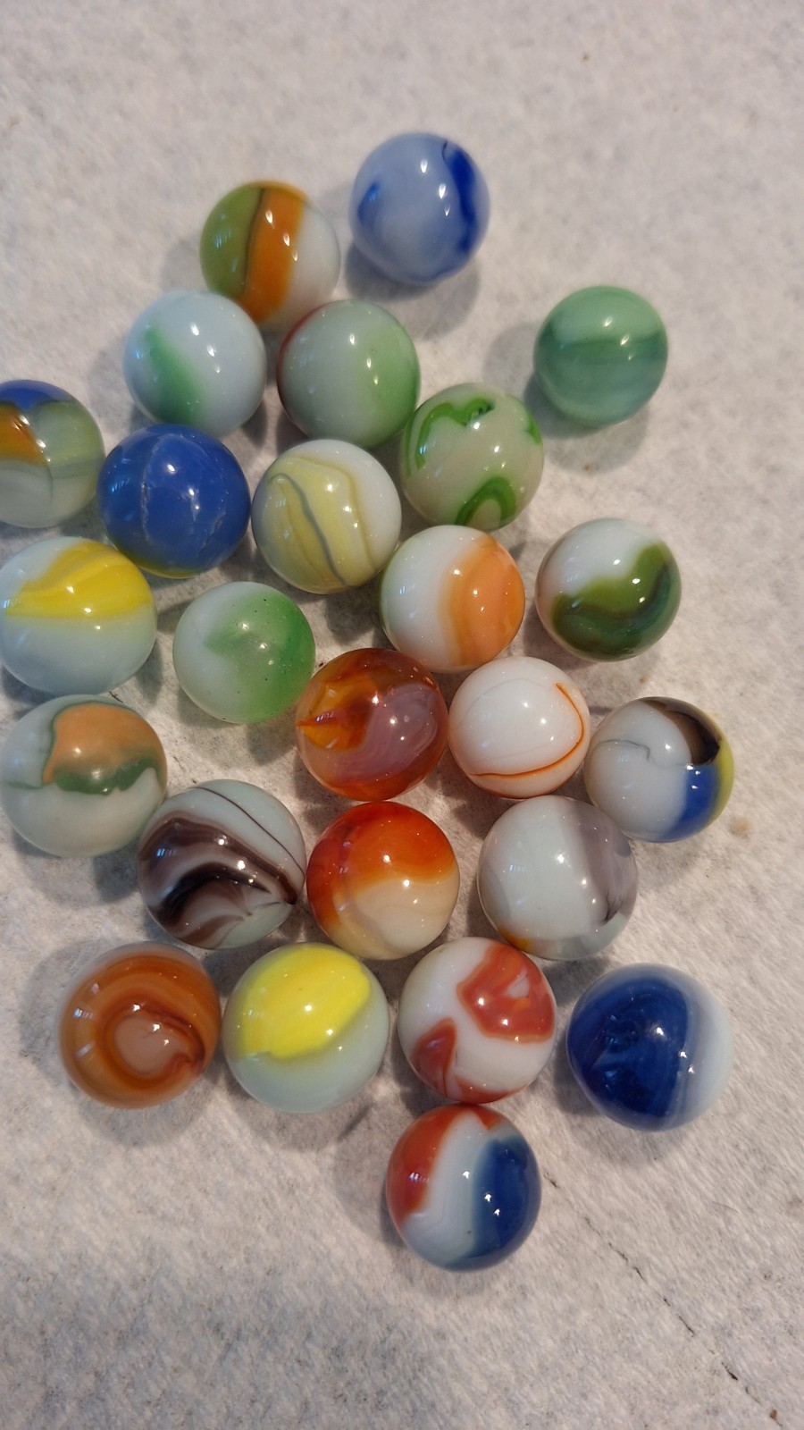 Lot Of 25 Vintage Marbles WV Swirls,akro Agate, Alley,Mk,peltier ,cac