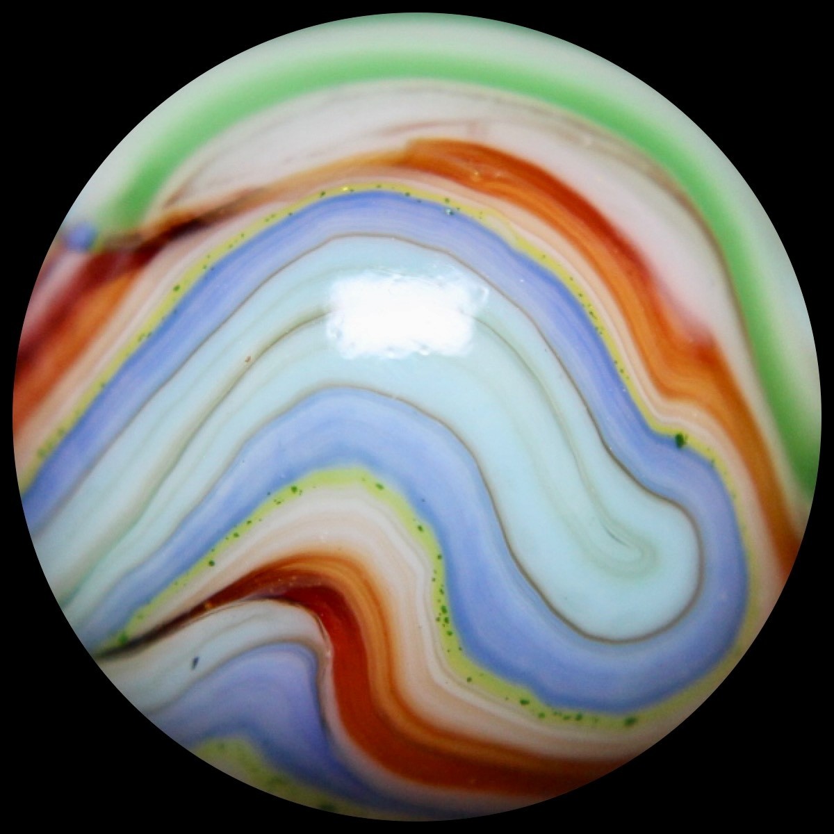 JABO Badger Marble Collector Series: Baby Blue Rainbow Wet Mint