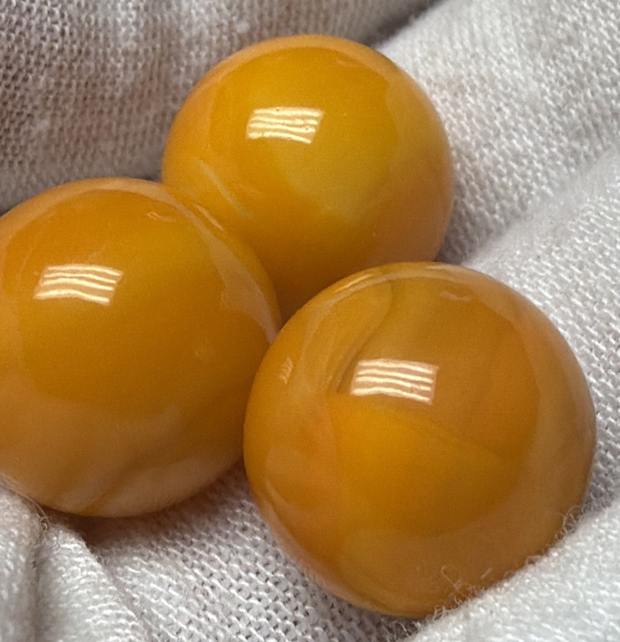 Vtg Lot of 3 Vitro Agate Marble King Orange Marmalade Jelly Butterscotch