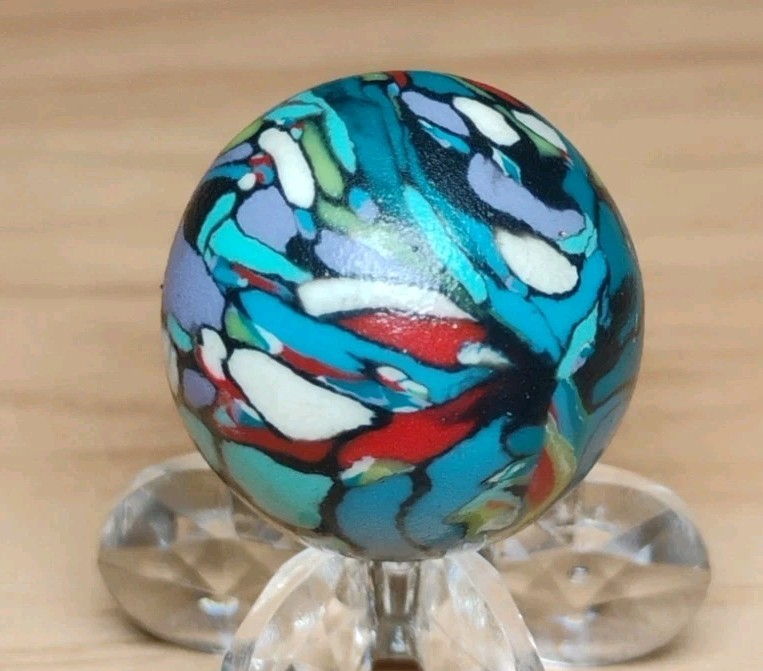 .73″ GUINEA STYLE ART MARBLES – POLYMER/CLAY MINT