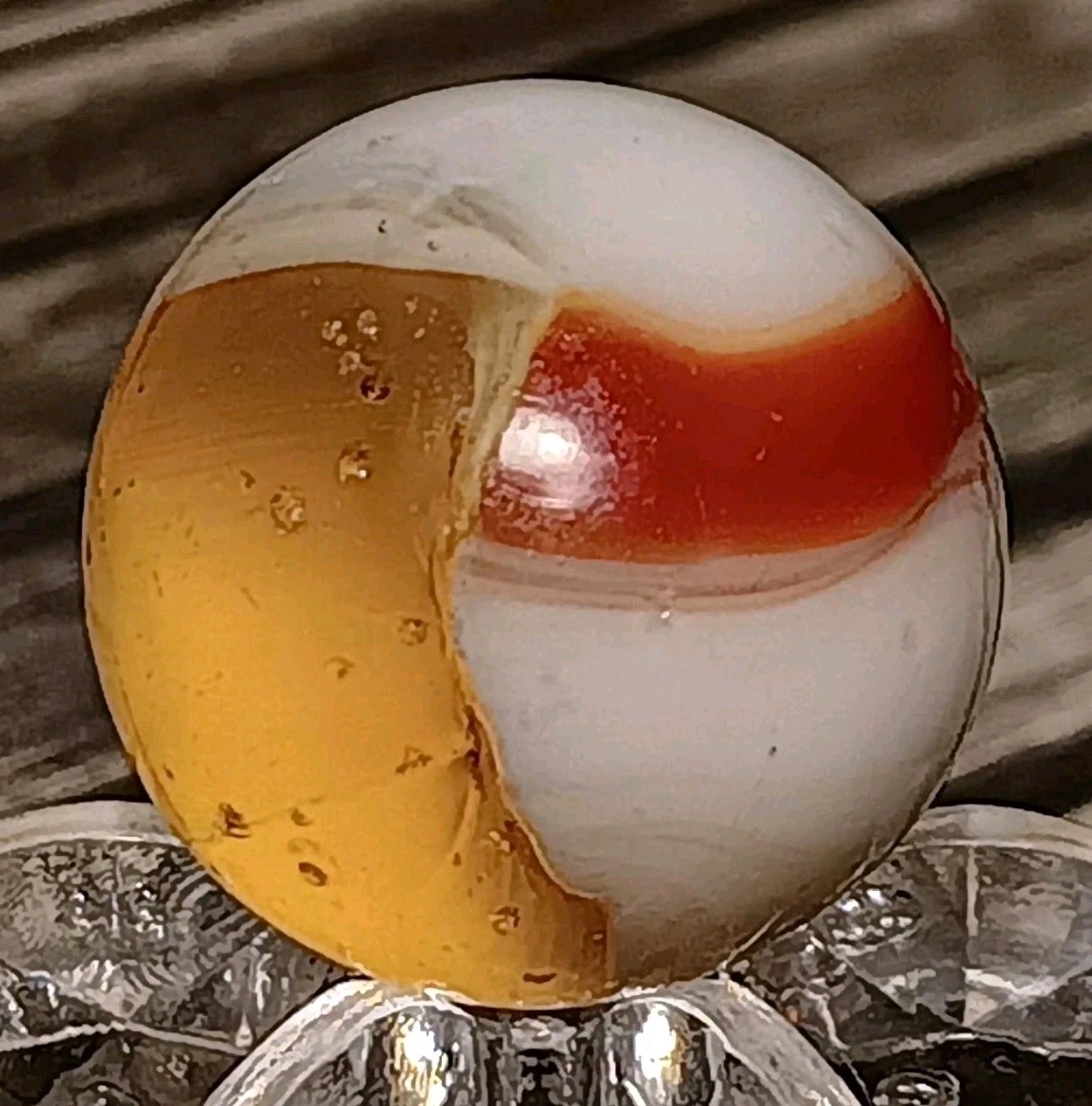 VITRO AGATE TRI-LITE HELMET PATCH MARBLE. HTF COLOR COMBO .59″ NEAR MINT.