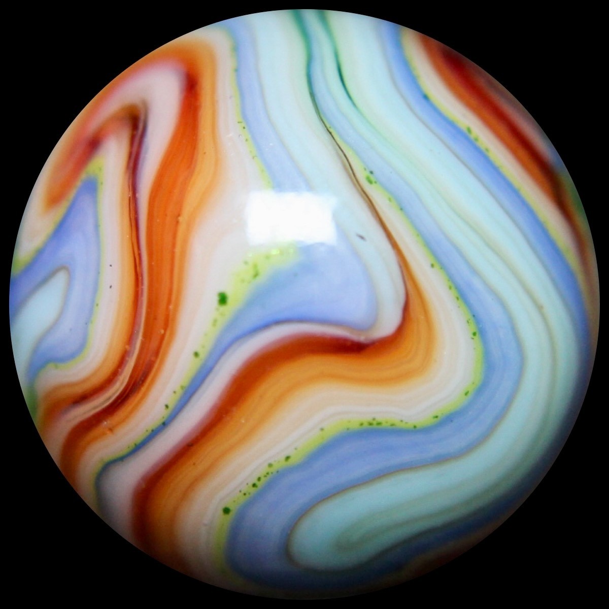 JABO Badger Marble Collector Series: Baby Blue Rainbow Wet Mint