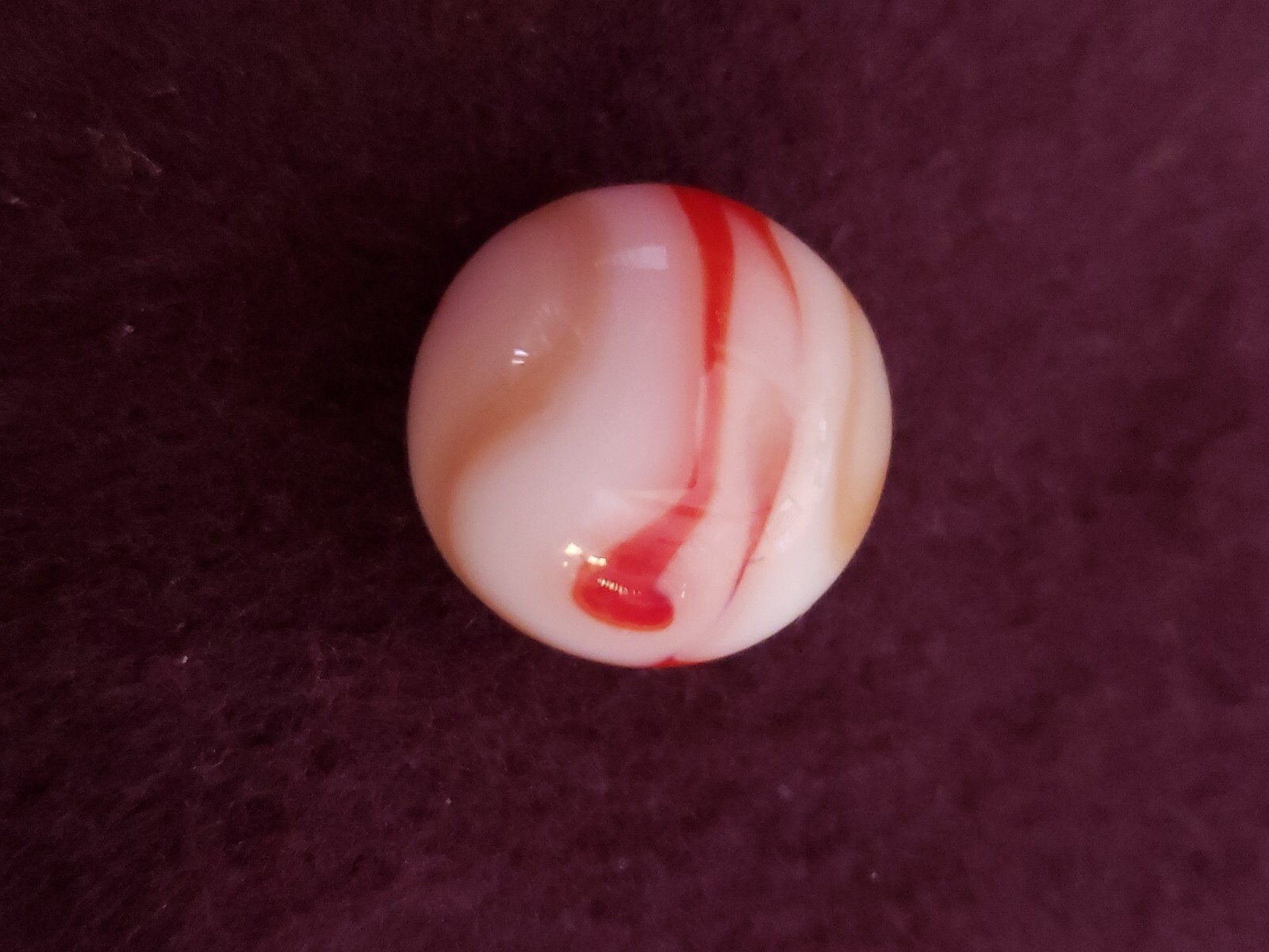 Akro Agate Peltier Vitro Christensen Marble King Jabo Oxblood Swirl Marble .59″