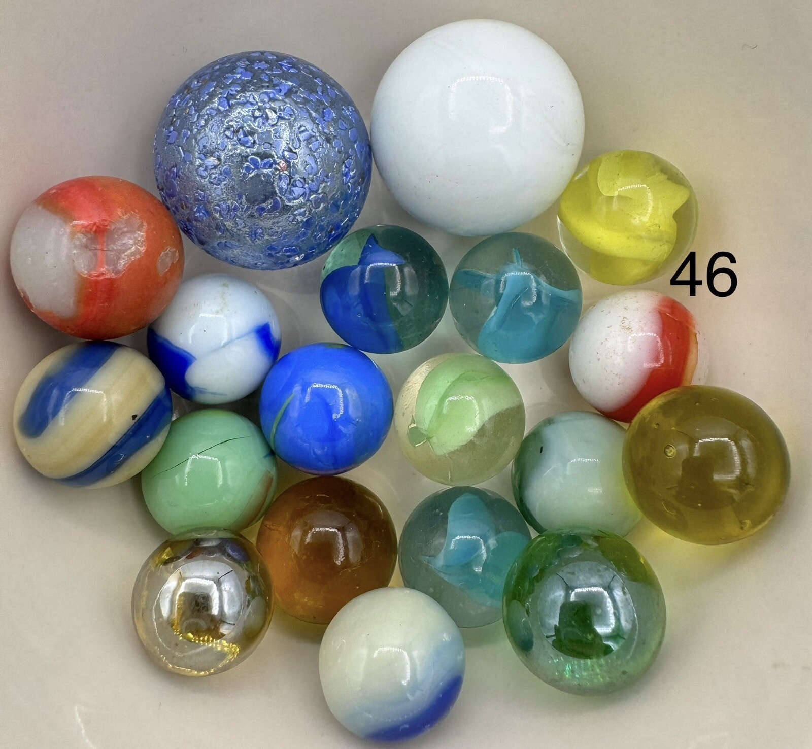 Vintage Marble Lot Of MARBLES UV Reactive Cadmium Uranium Lot #46
