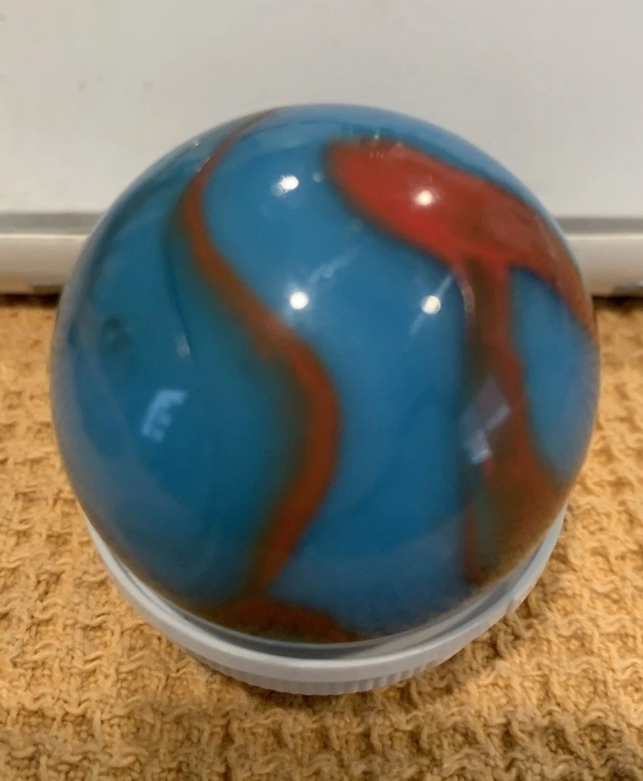 Spiderman Superhero Marble SHOOTER 1.6 Inches HUGE – WET MINT – RARE