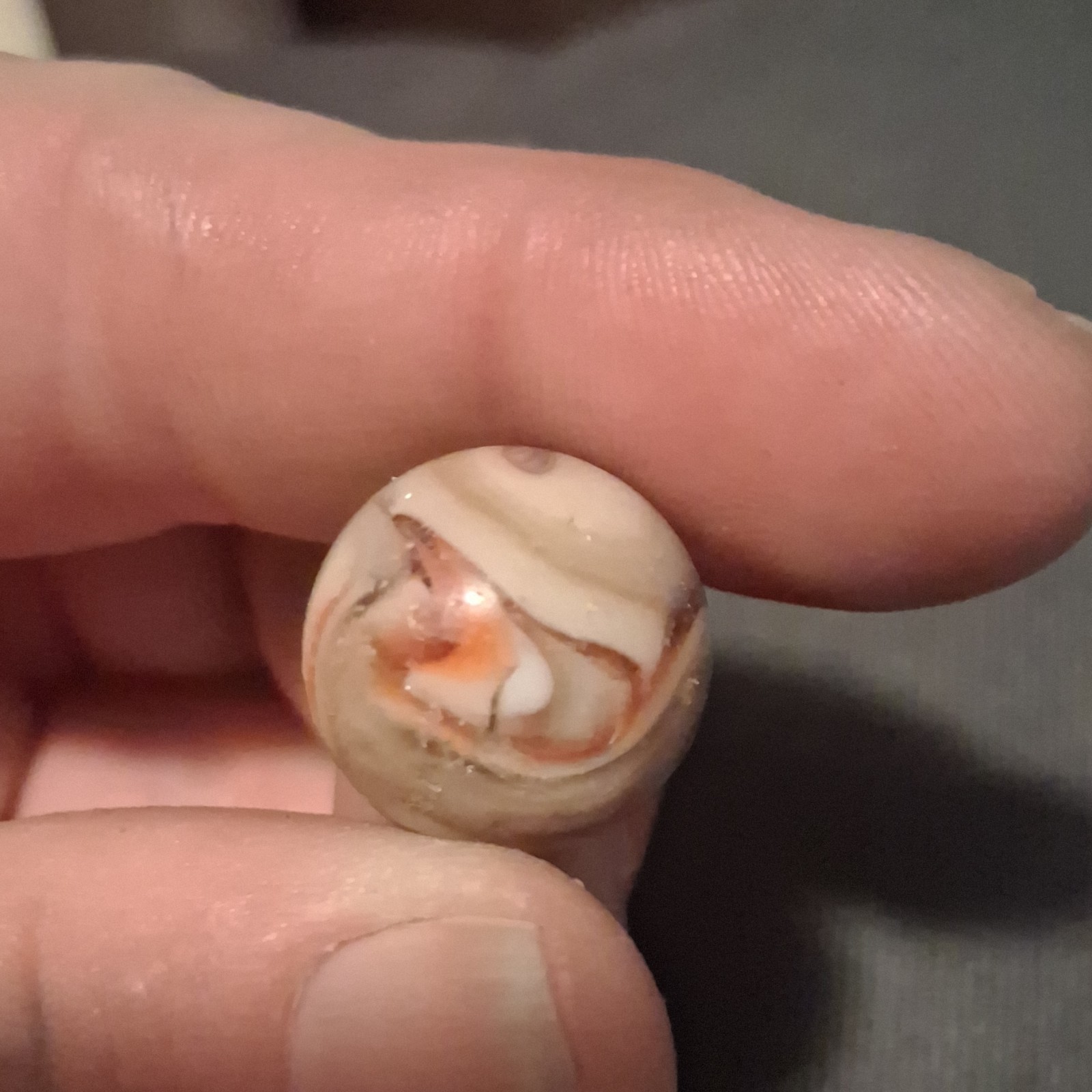 Red and White Swirl Machine Made Toy Marble for Ages 8-17 Years & Up