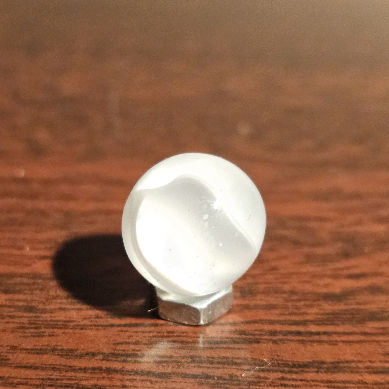Vintage CE Bogard White Floppy 4-Lobe Cats Eye .625″ Glass Marble