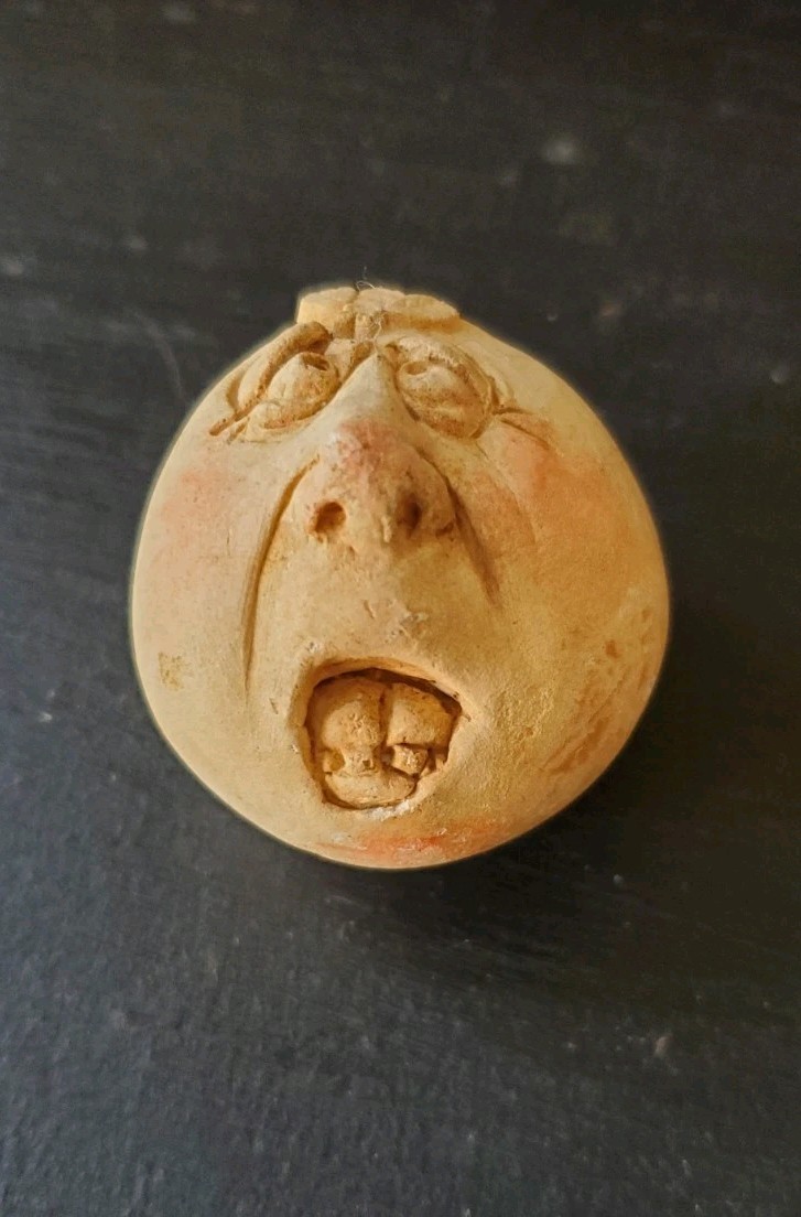 Clay Carved Marbles Expressions Round Shape With Anthropcmorphic Whimsical