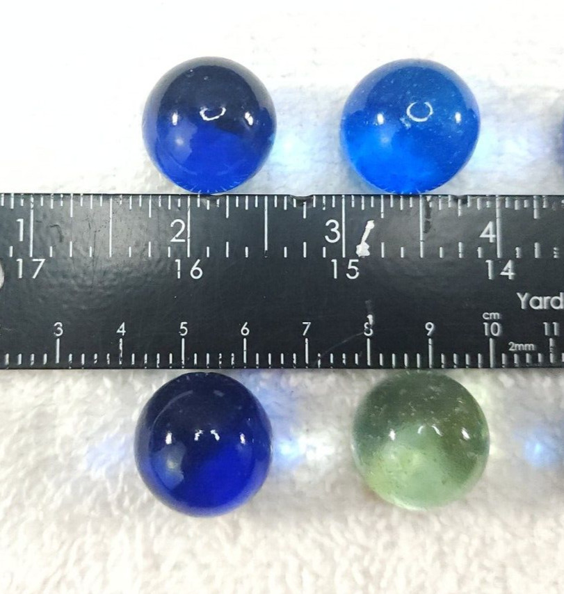 LOT OF 10 VINTAGE BEAUTIFUL BOULDER SHOOTER 3/4 7/8 CLEARIE MARBLES 1970S 1980S