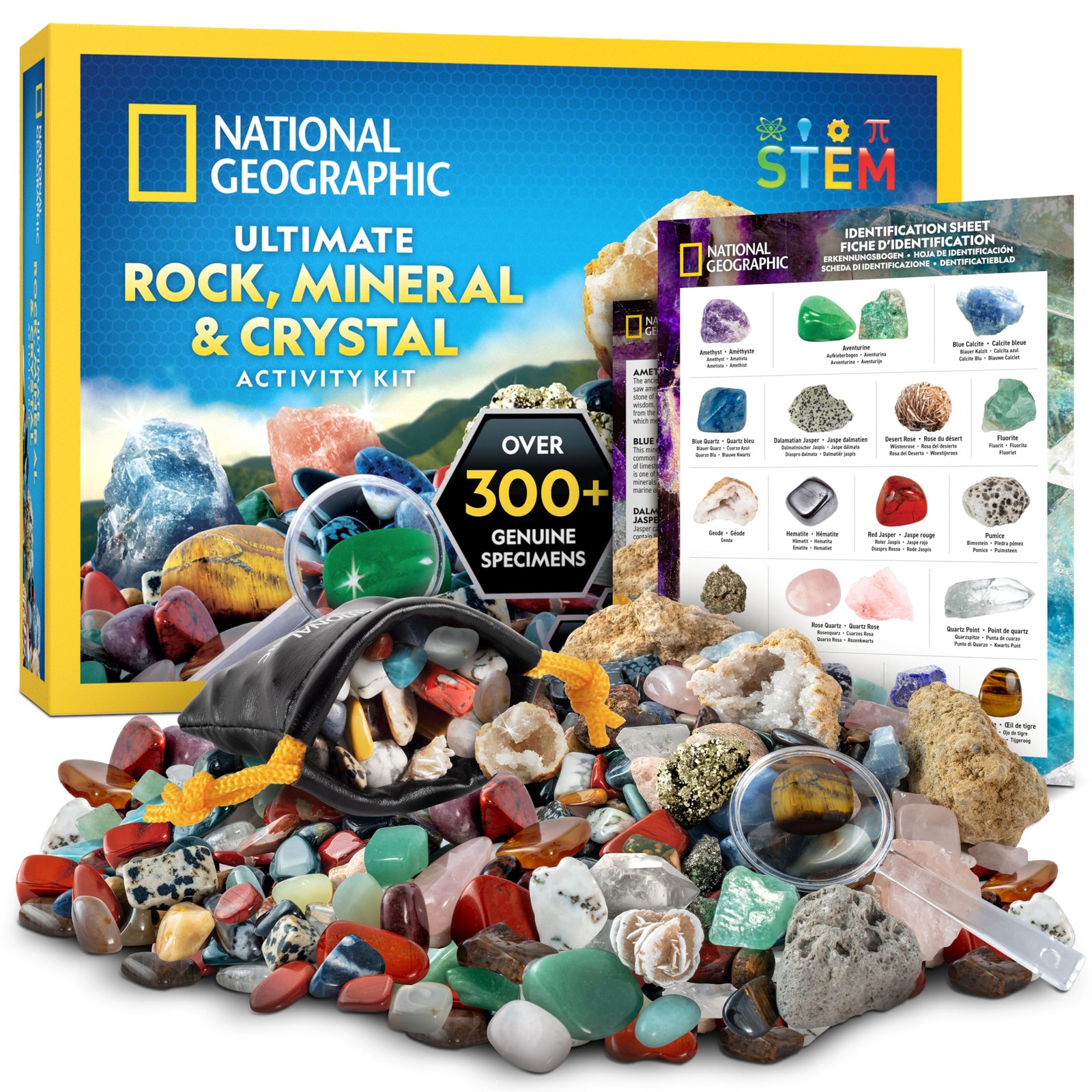 National Geographic Rock Collection Box for Kids – 300+ Piece One Size, Multi