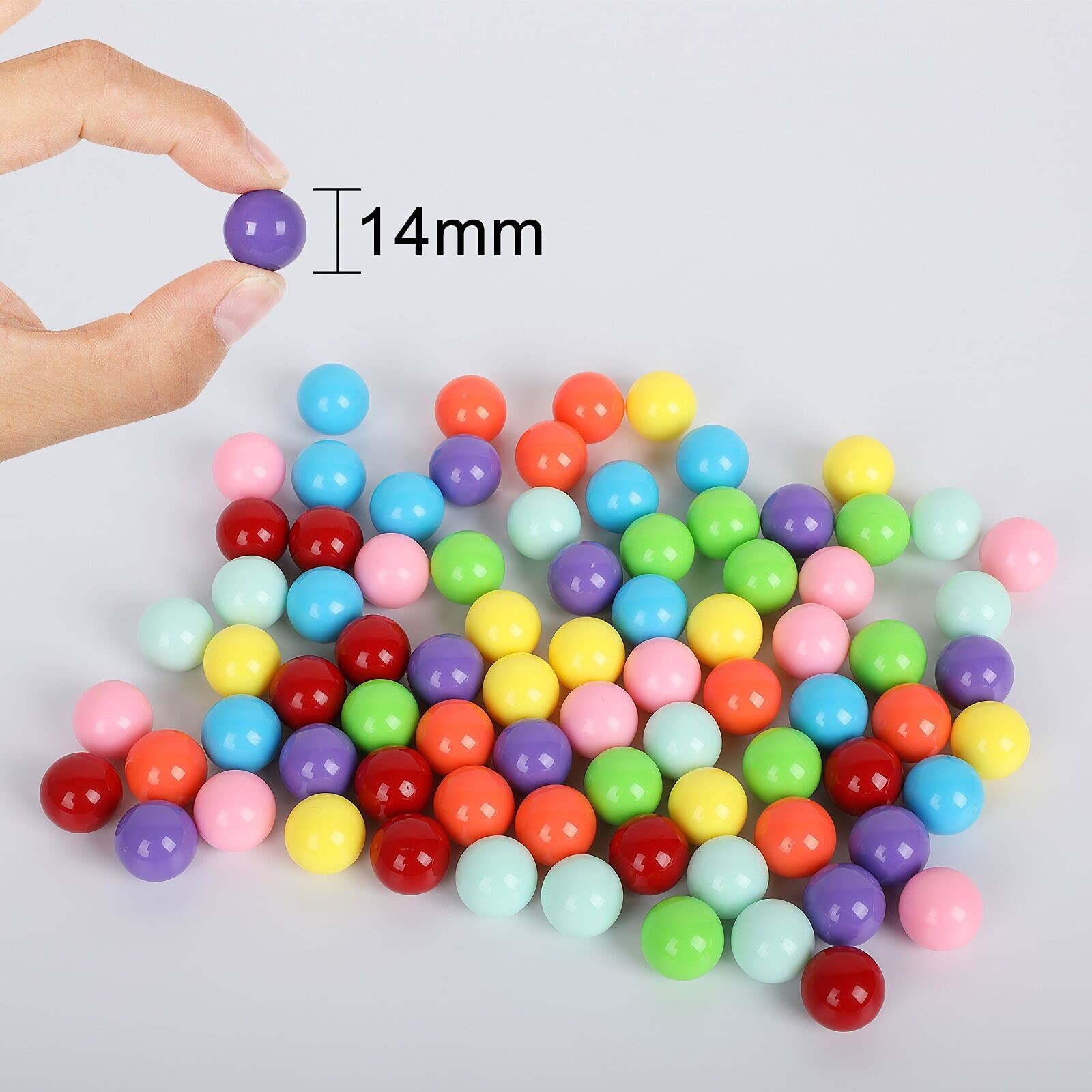 80pcs Chinese Checker Game Balls,8 Colors 14mm Acrylic Balls for Marble Run,A…