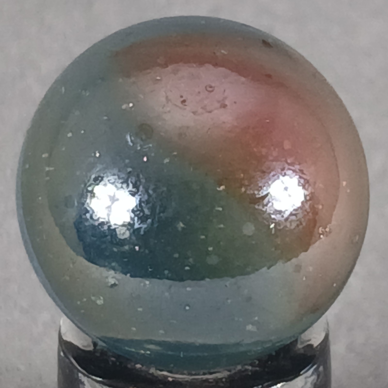 Vintage Iridescent Patch And Ribbon Marble .62 Inches Near-Mint Condition