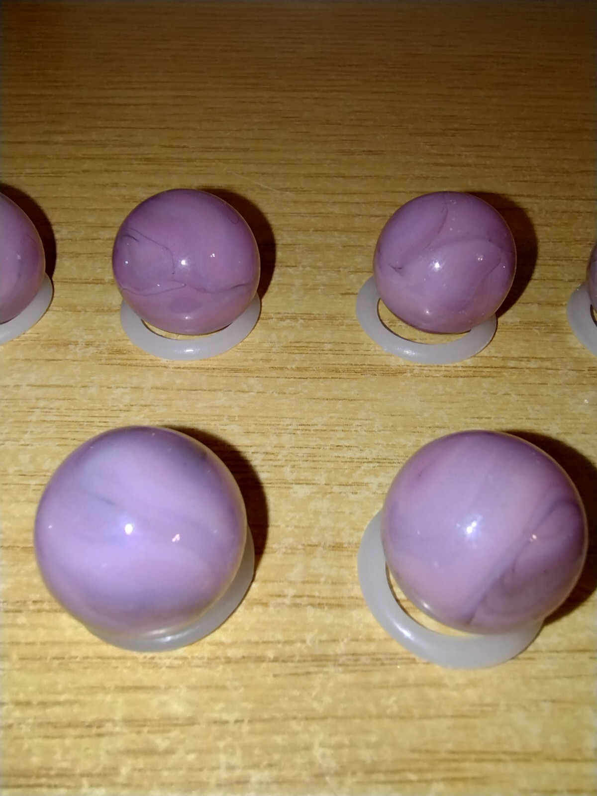 Vintage Lot of 10 Champion Agate Company Pink Purple Lavender Swirl 5/8″ Marbles