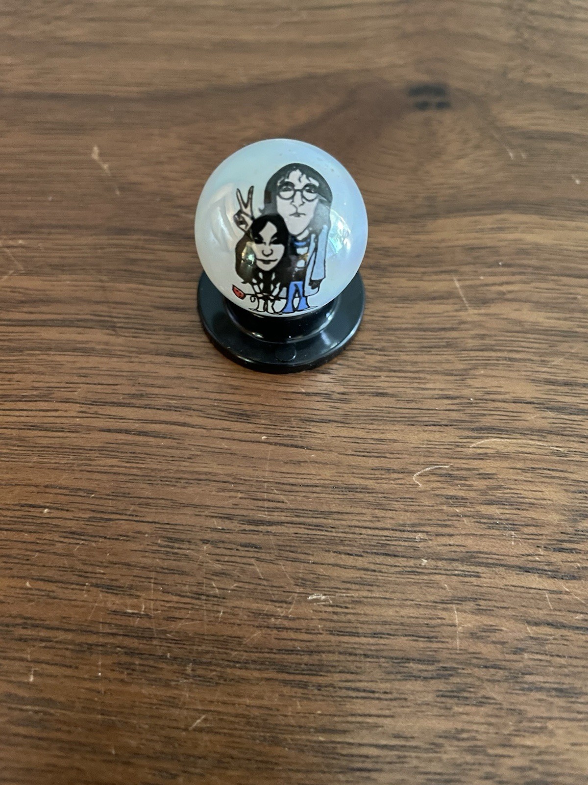 John And Yoko Glass 1 Inch Marble And Stand