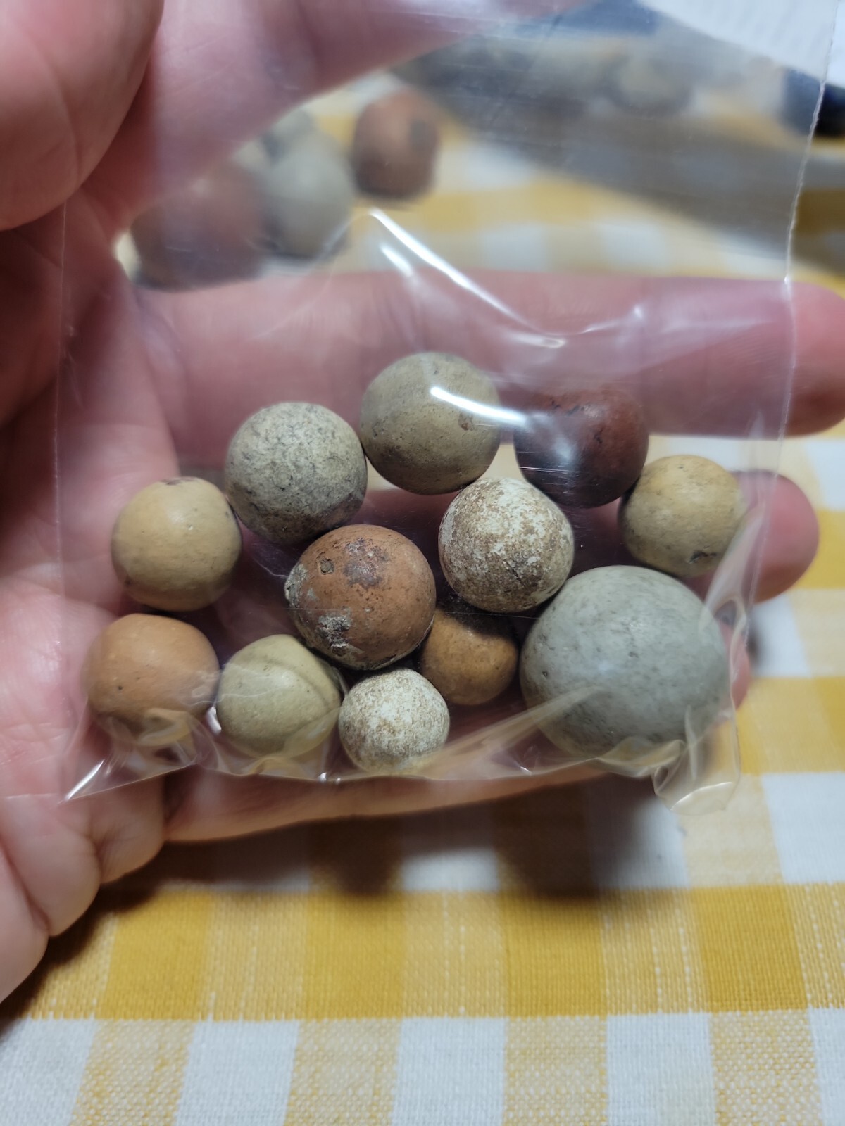 Lot Of Antique Clay Marbles Various Sizes