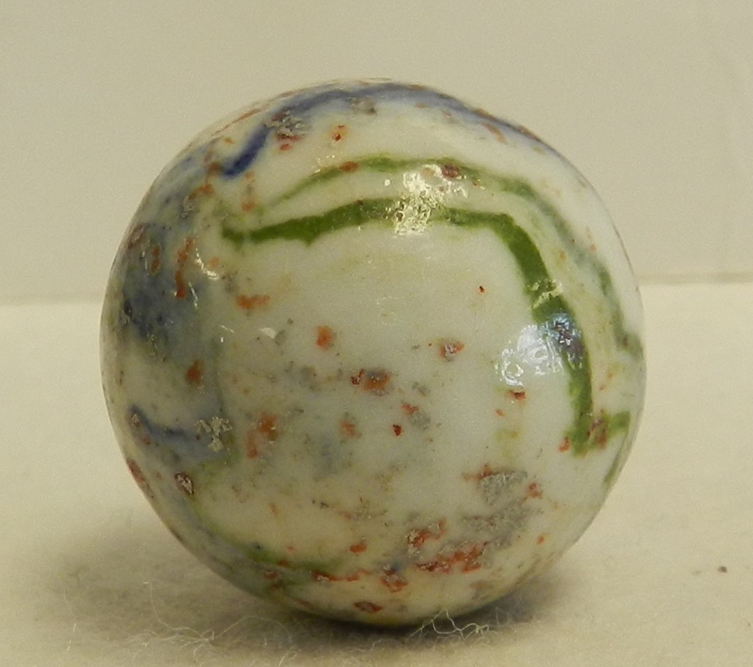 #21040m Large 1 Inch Vintage German Handmade Crockery Shooter Marble