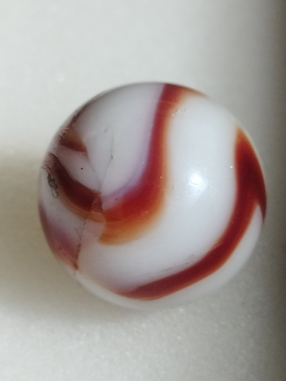 Peltier Red Zebra SHOOTER Marble 13/16 Inches NLR Miller Swirl