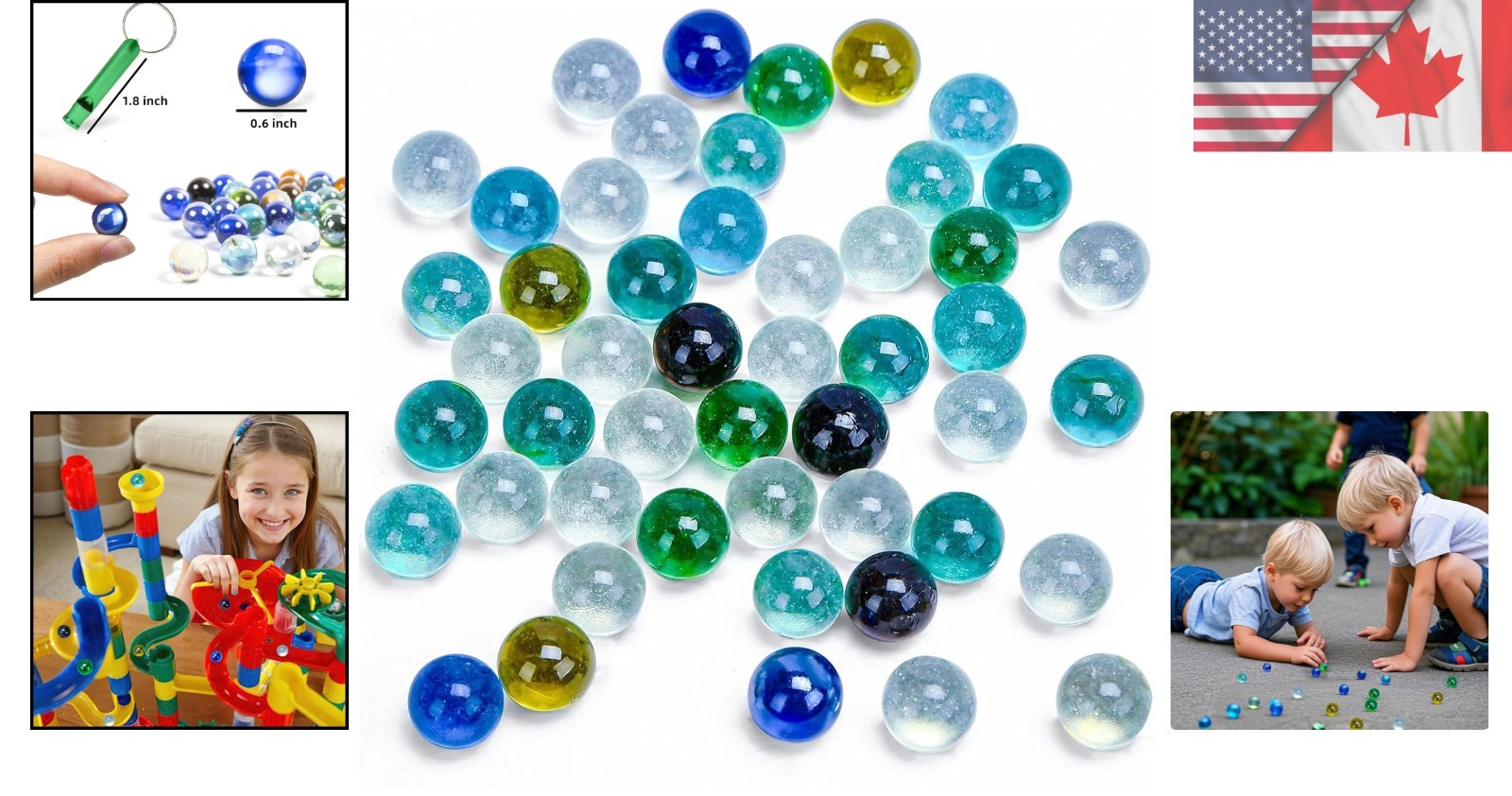 Beautiful 50-Piece Glass Marbles Bulk for Kids – Whistle Included for Extra Fun!