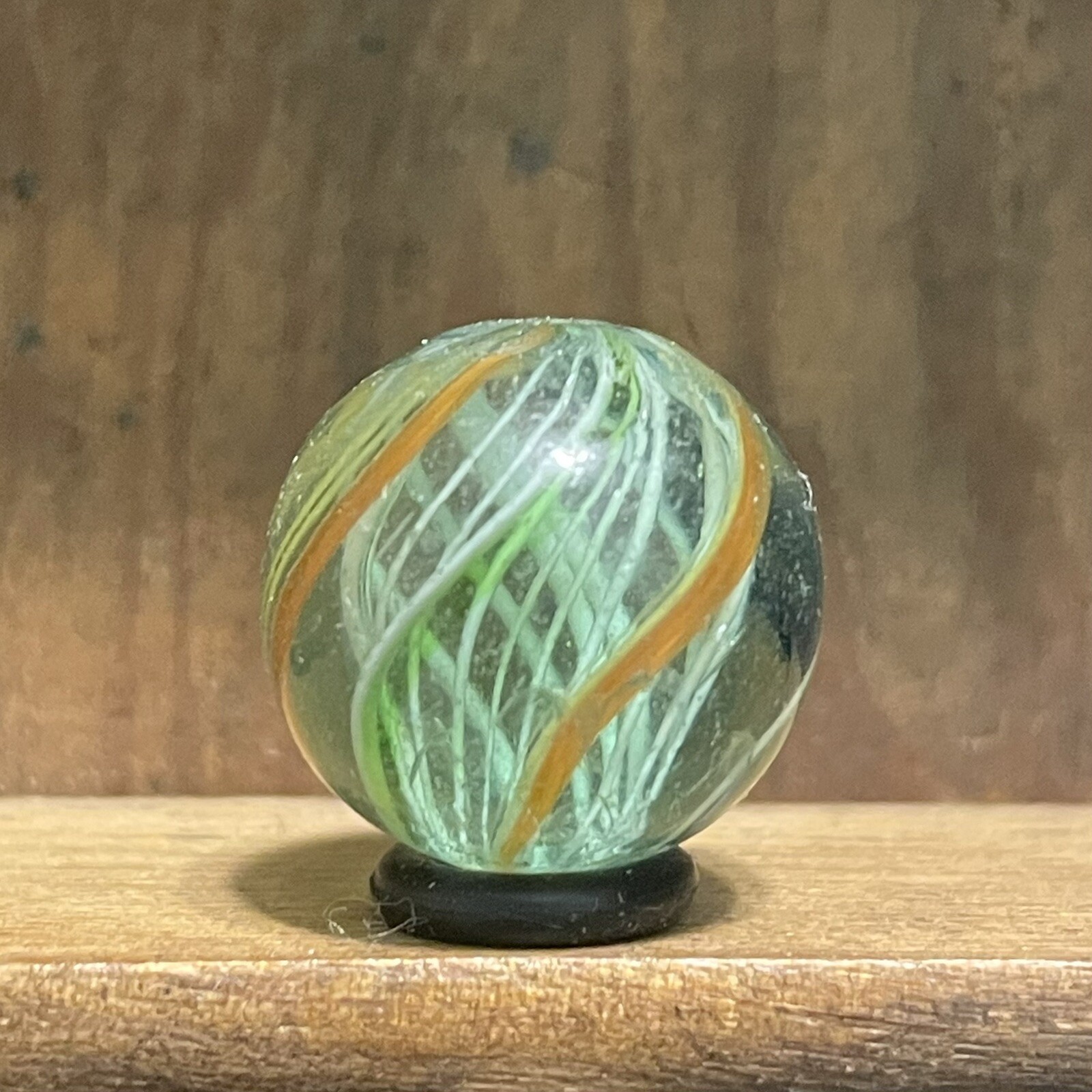 Antique Handmade Latticinio Core Swirl Marble 21/32” Mint(-) | (26)