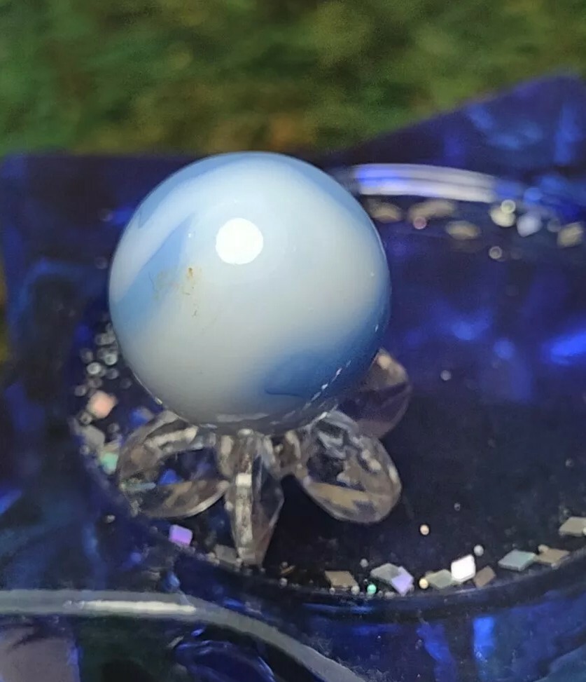Lovely☁️ ROBIN BLUE Glass Alley or WV Style Swirl MYSTERY Vintage Marbles .61″