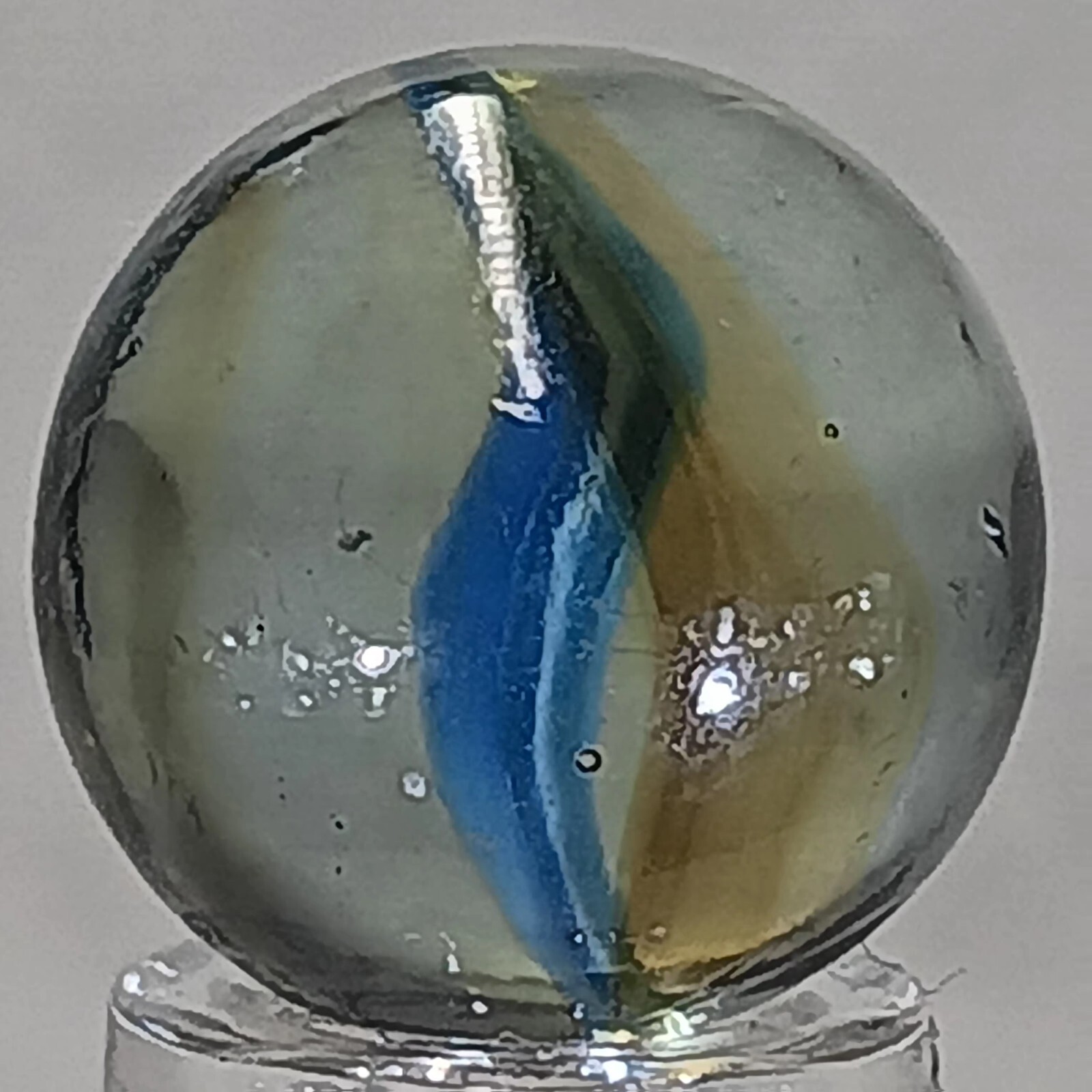 Vintage Tri-Color Hybrid Cat’s Eye Marble .62 Inches Near-Mint Condition