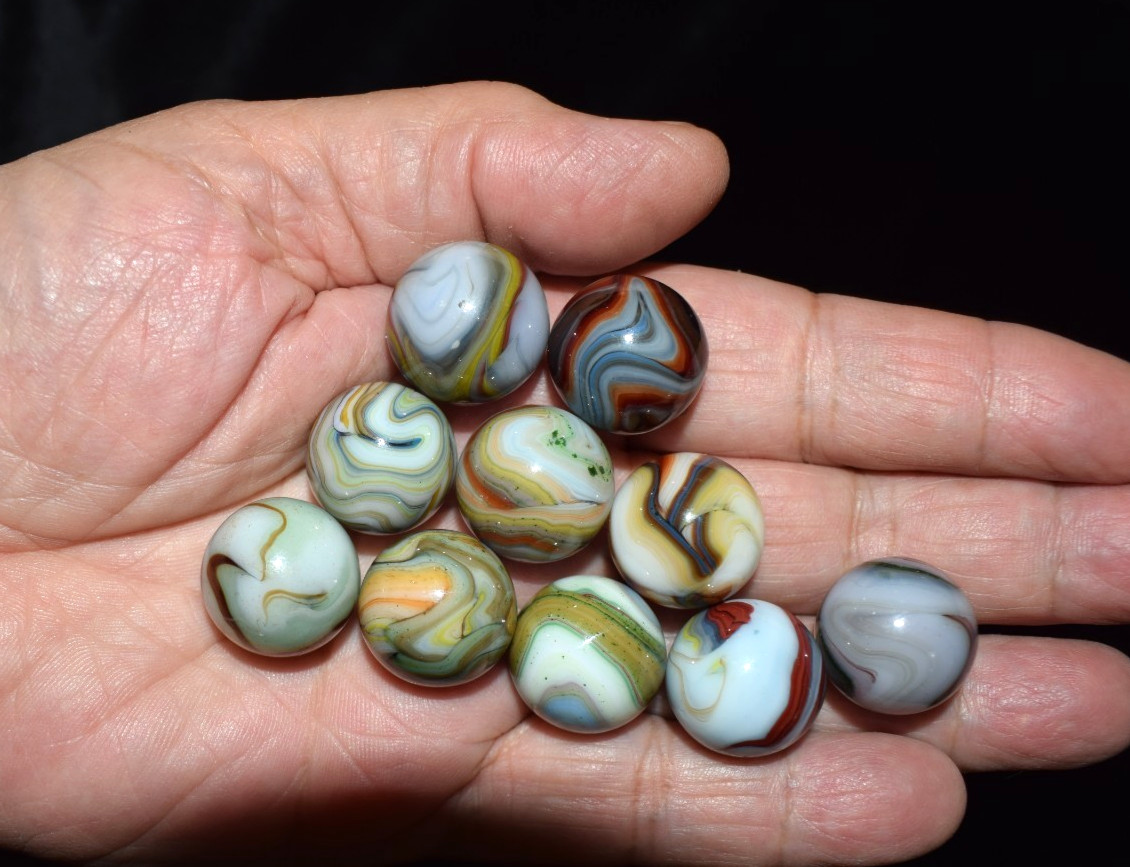 🧐👉 all top picks JABO/DAS Lot of 10 mixed runs collector marbles .750″ MINT👈