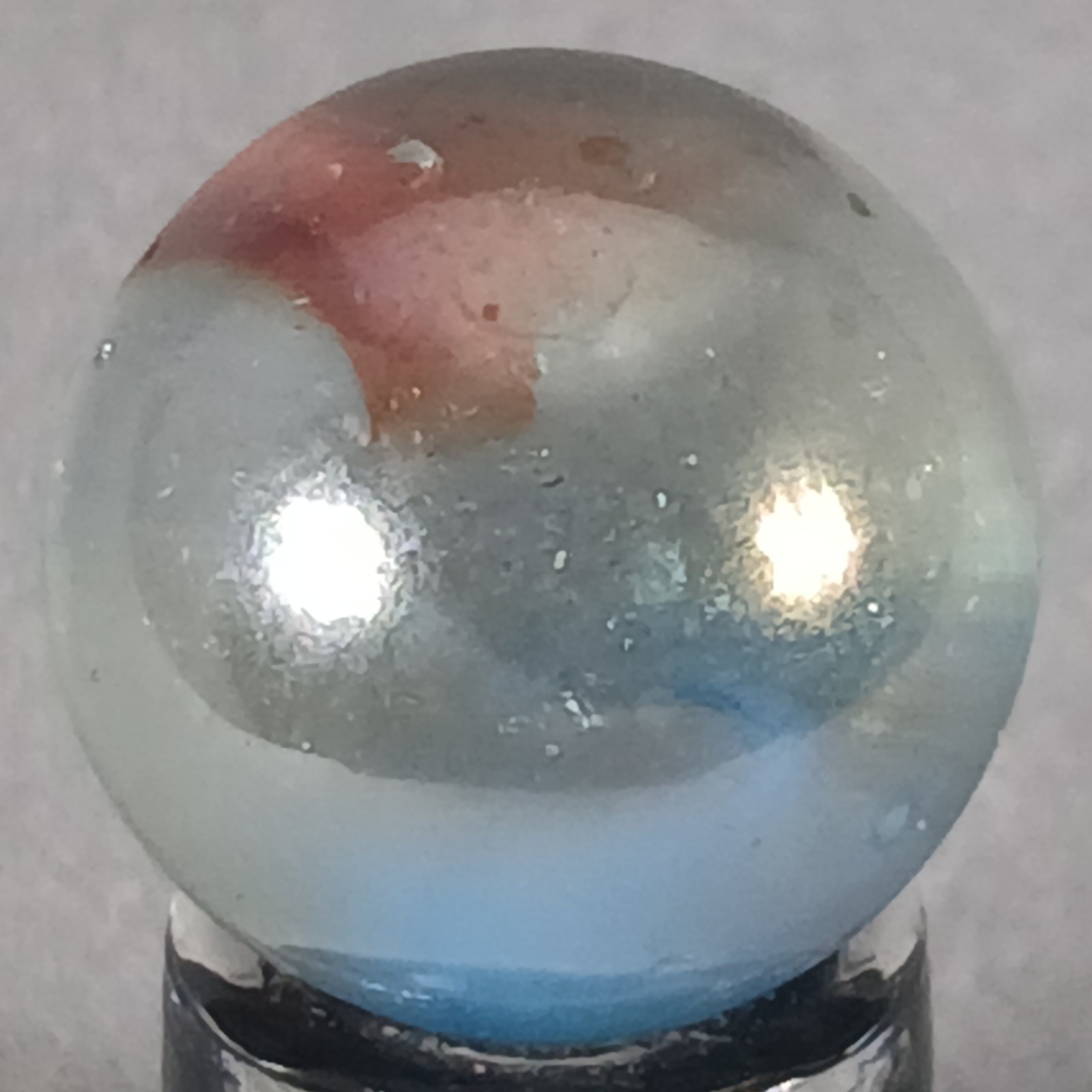 Vintage Iridescent Patch And Ribbon Marble .62 Inches Near-Mint Condition