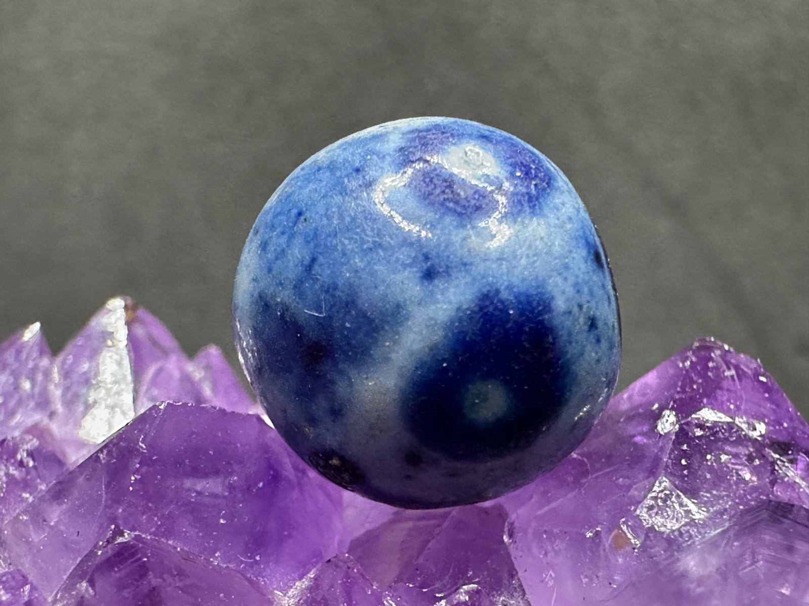 Classic Antique Vintage Handmade Clay Bennington Marble – Bold Blue – .65″ Nice!