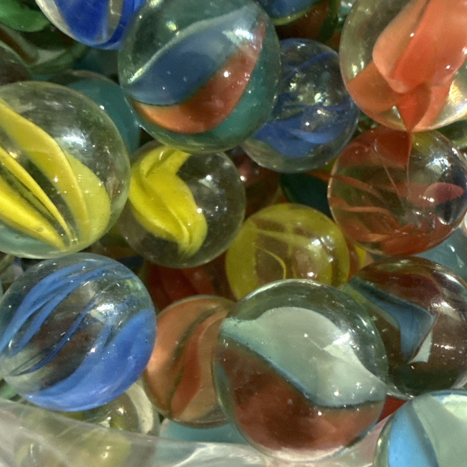 Vintage Mixed Glass Marbles Bulk Lot Cat Eye Swirl Shooter Marbles 4+ Pounds