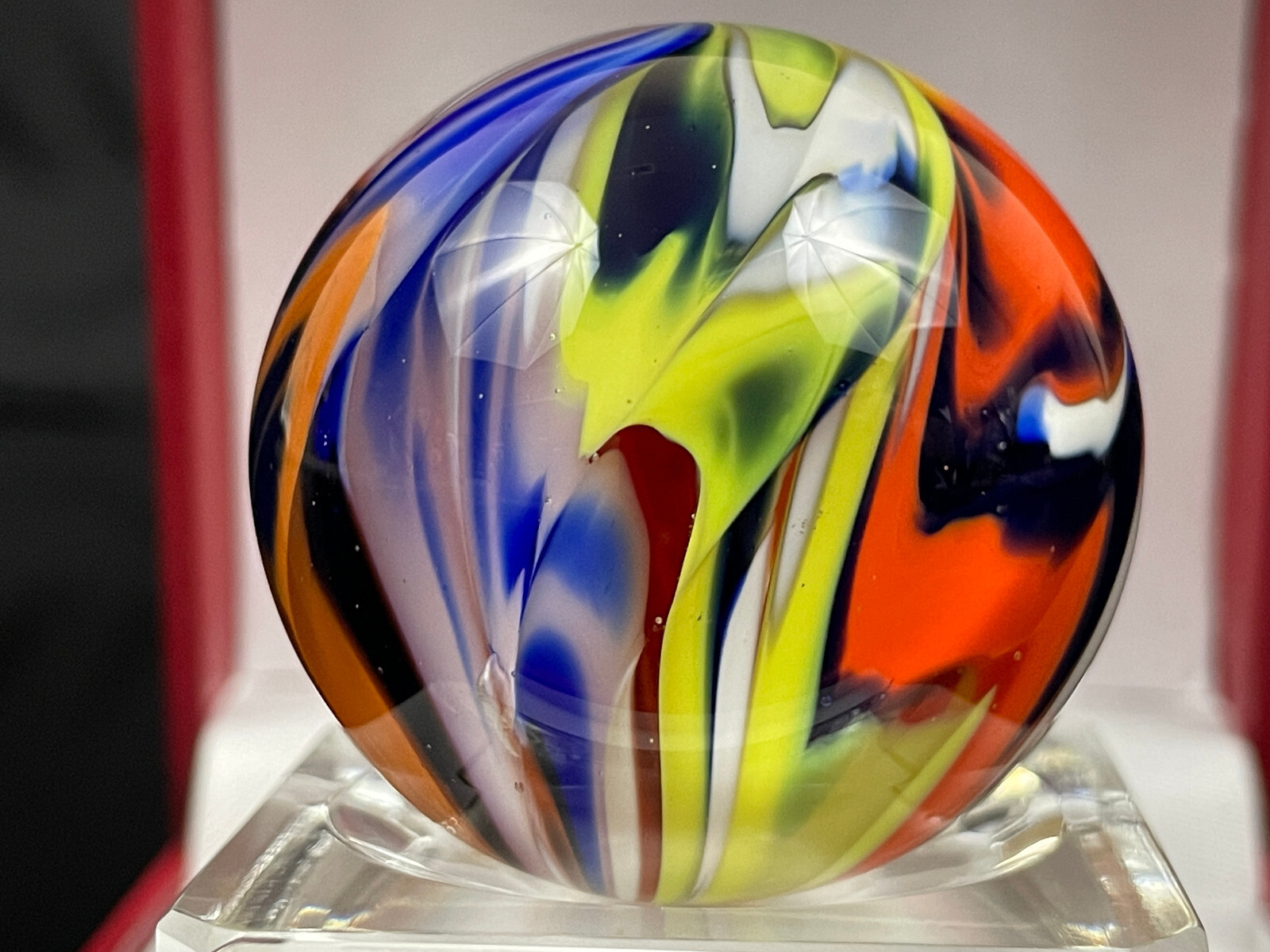 Rick Davis Glass Art Marble 1.49″ Signed #26