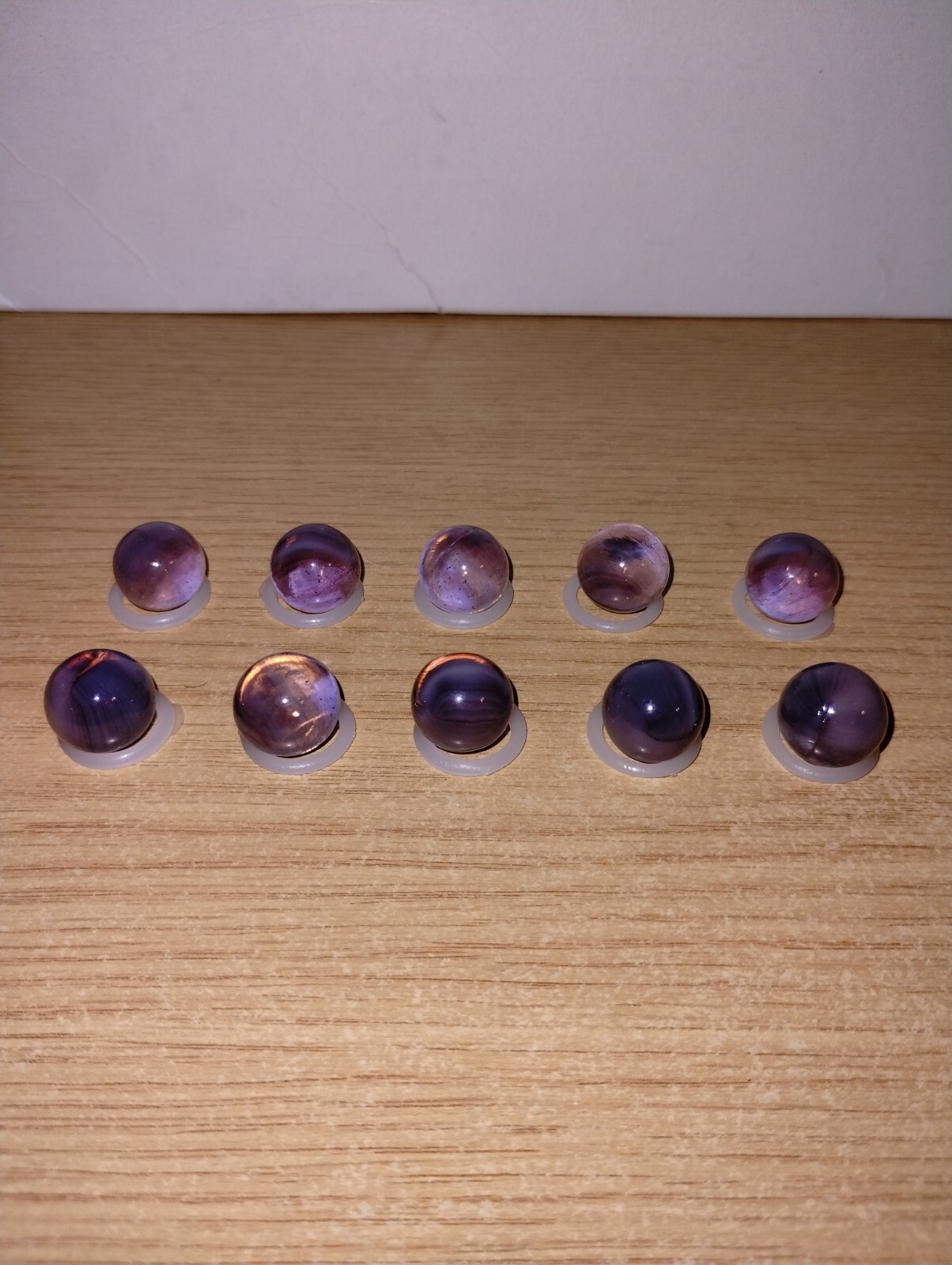 Vtg. Lot of 10 Purple Lavender Brushed Patch 9/16 Marbles (Vitro, MK, Champion)?