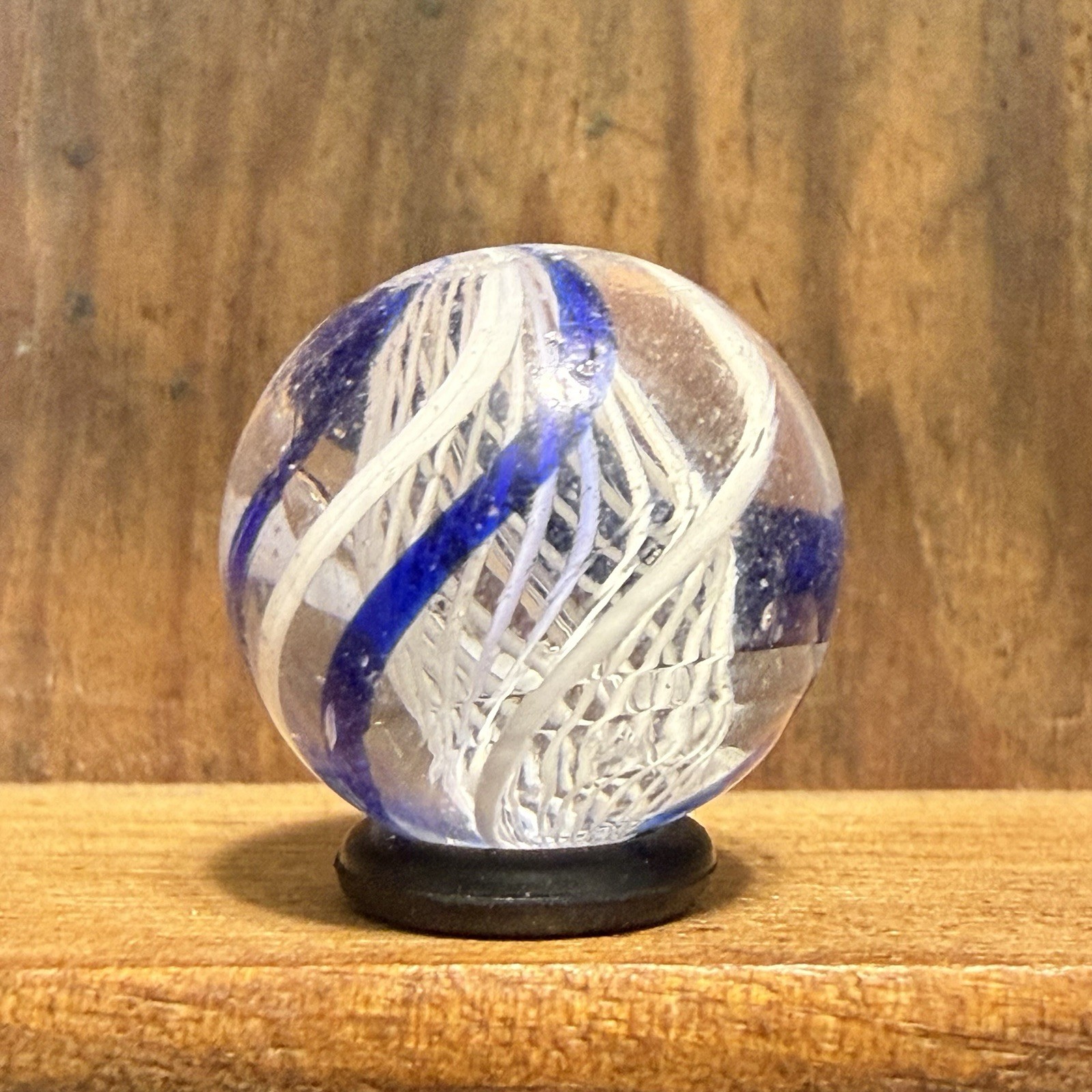 Antique German Handmade Latticinio Core Marble 5/8” Near Mint(+) | 281