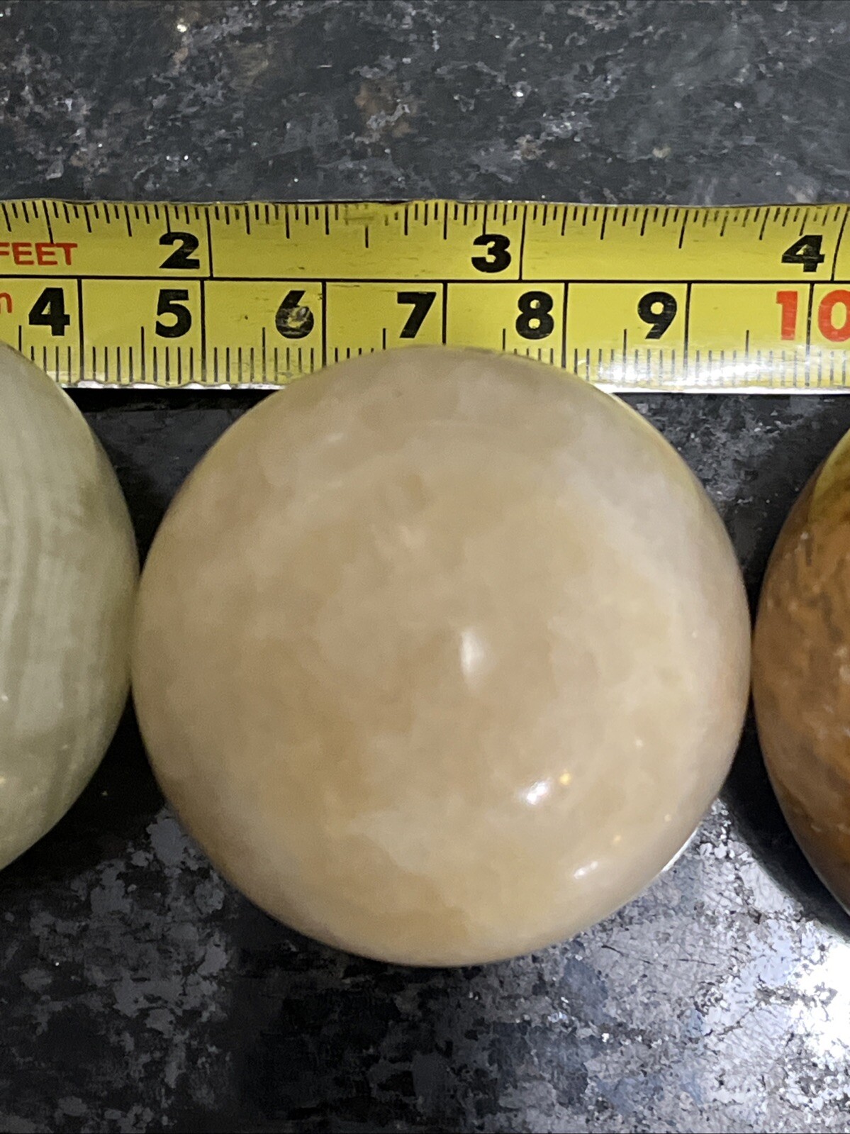5 VINTAGE LARGE Granite / MARBLE Polished SPHERES