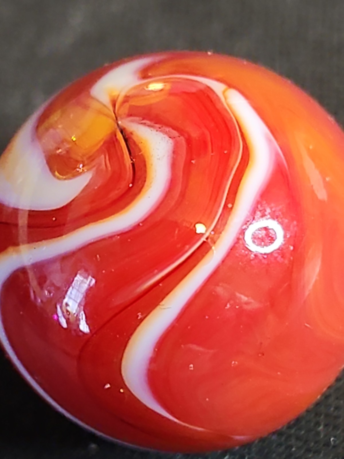 Rare 7/8″ Christensen Agate Co. (CAC) Flame Swirl Shooter Marble – Mint,…