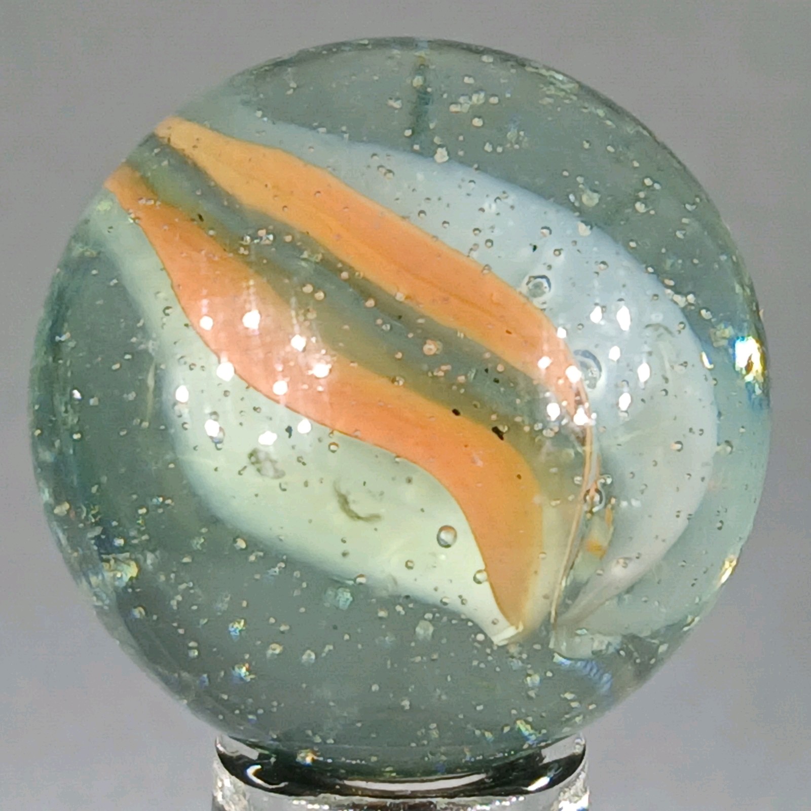 Large Vintage Tri-Color Hybrid Cat’s Eye Marble .99 Inches Near-Mint Condition