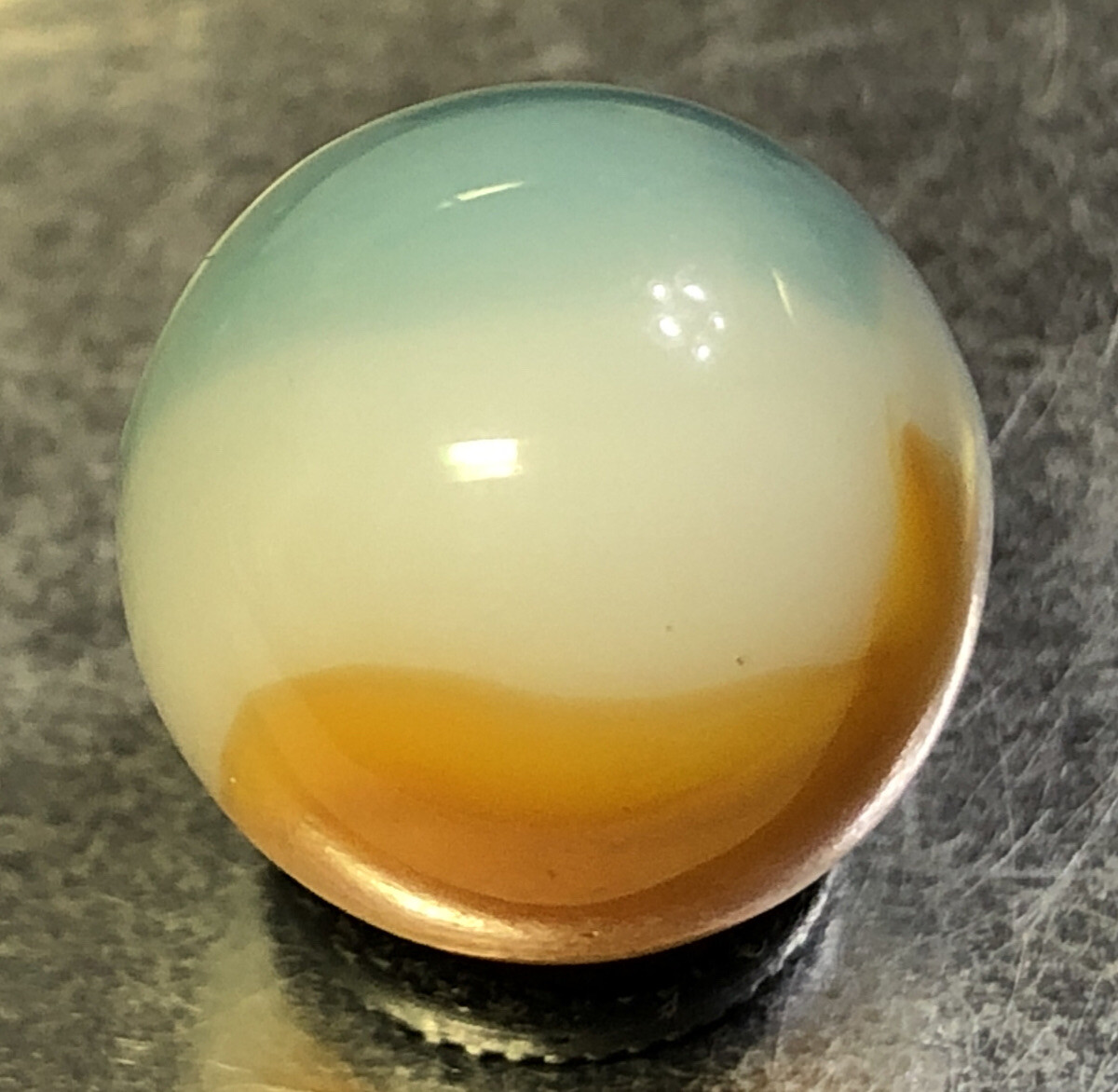 VITRO ALL RED Patch ROBIN BLUE Rainbo Opaque VINTAGE Marbles .61″ 19/32” Look!