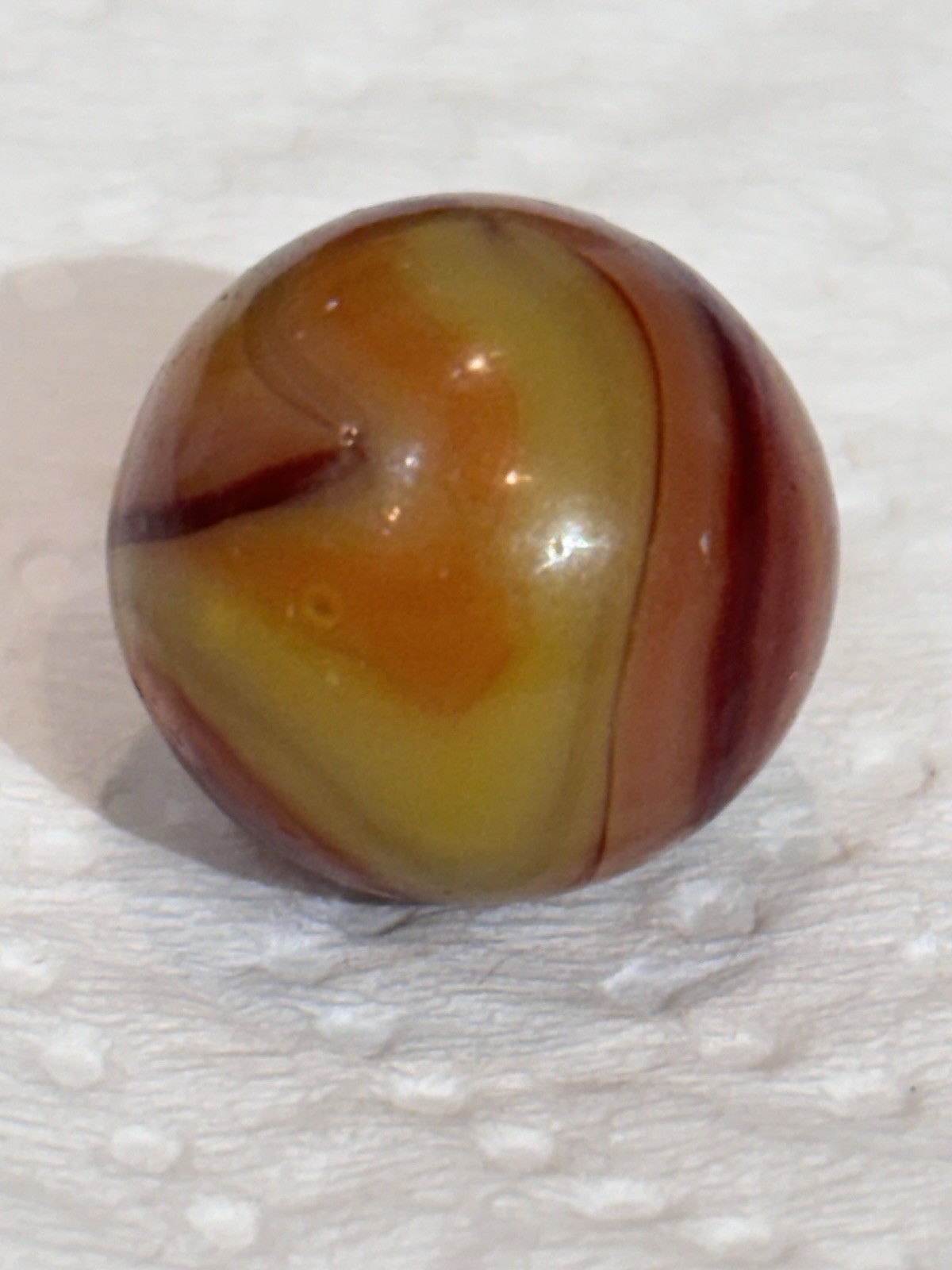 Vintage Akro Agate (UV) Tri Color Special Corkscrew Marble 0.65”
