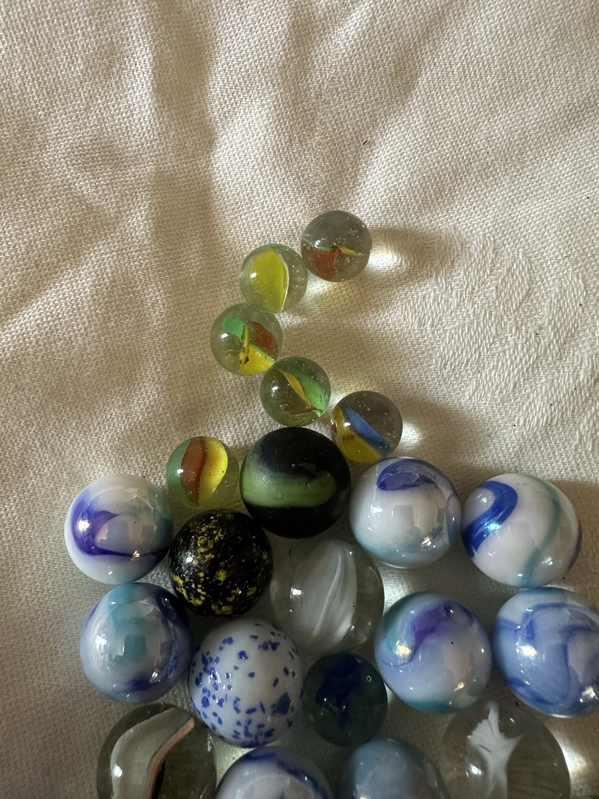 Vintage Various Makers Marbles Glass Swirl Slag Opaque Lot Of 28